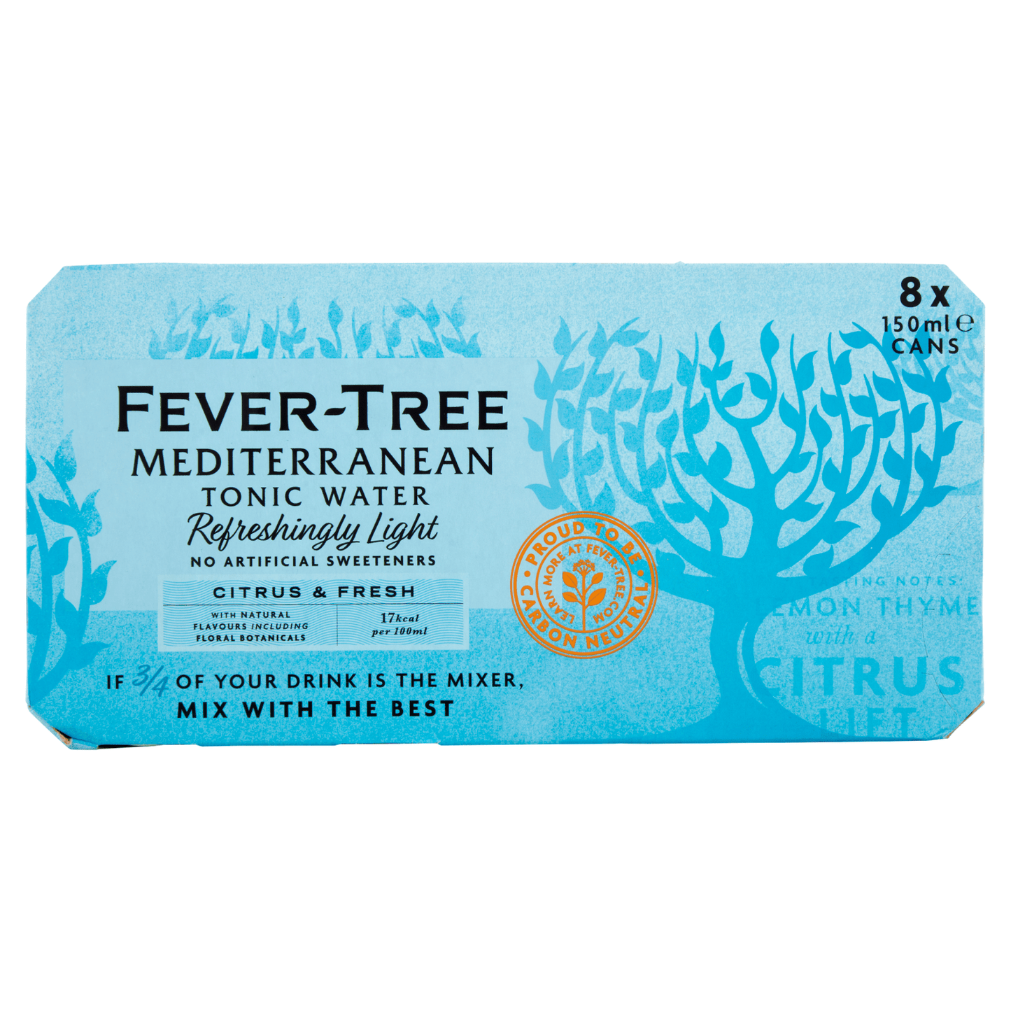 Fever - Tree Mediterranean Tonic Water 8 x 150ml - UK Food & Drink - 5060108452137