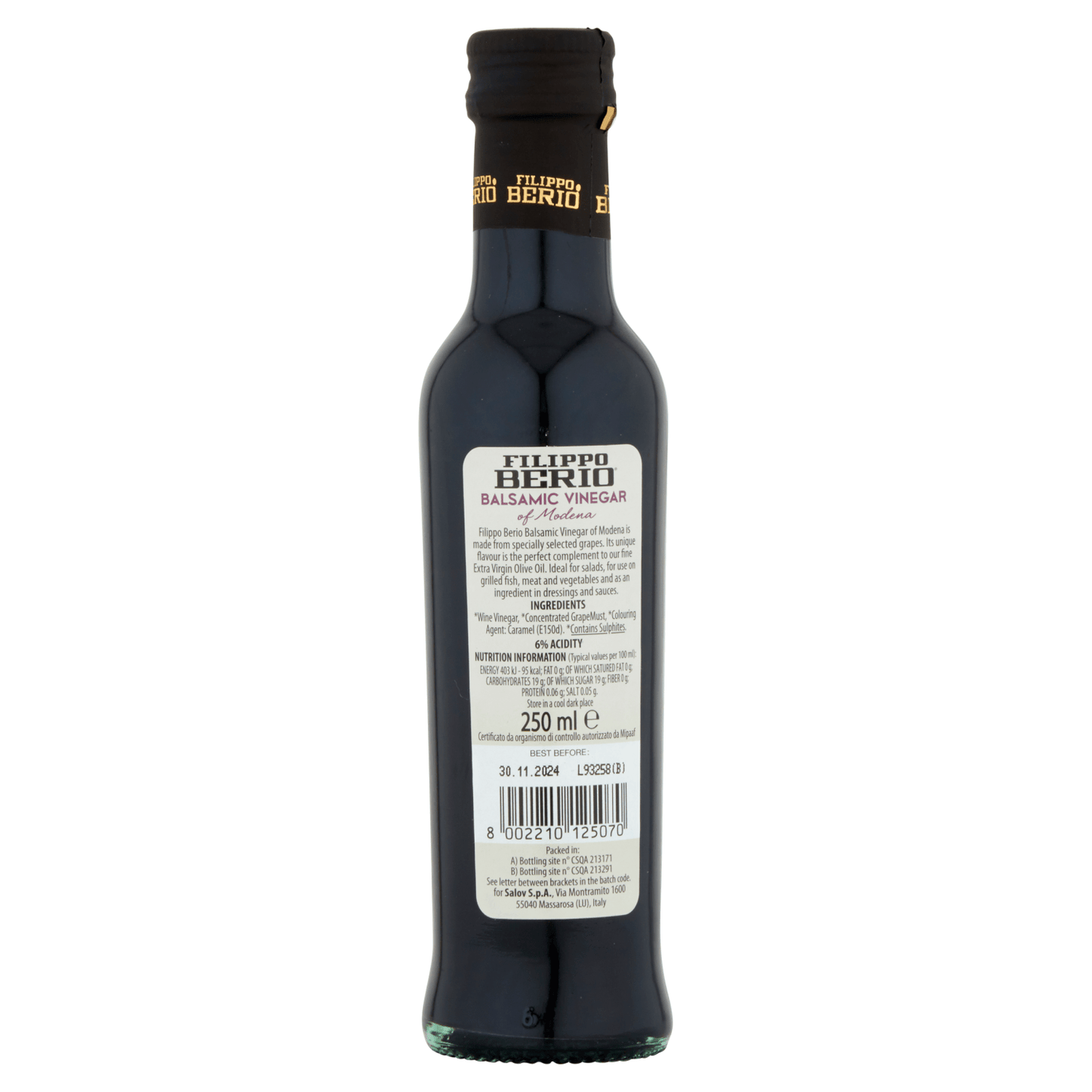 Filippo Berio Balsamic Vinegar of Modena 250ml - UK Food & Drink - 8002210125070