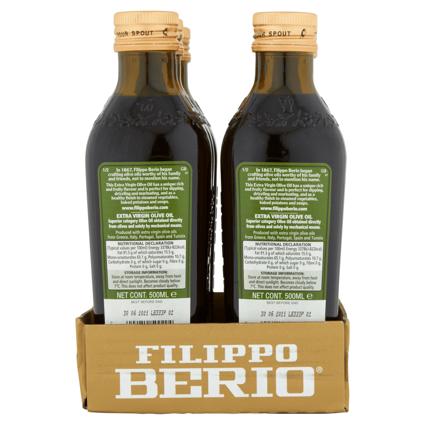 Filippo Berio Extra Virgin Olive Oil 500ml - UK Food & Drink - 8002210500204