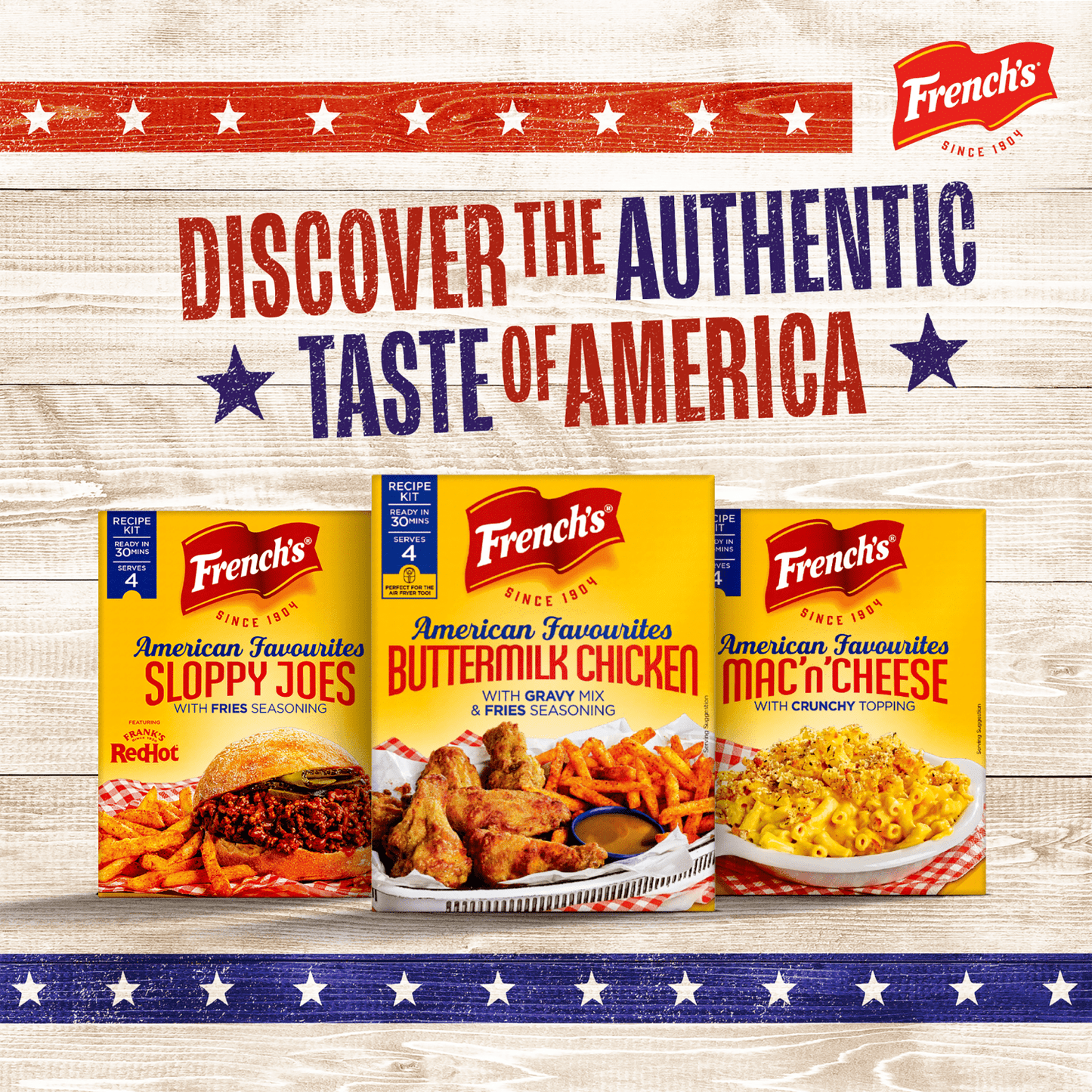 French's American Favourites Buttermilk Chicken with Gravy Mix & Fries Seasoning Recipe Kit 85g - UK Food & Drink - 41500012988