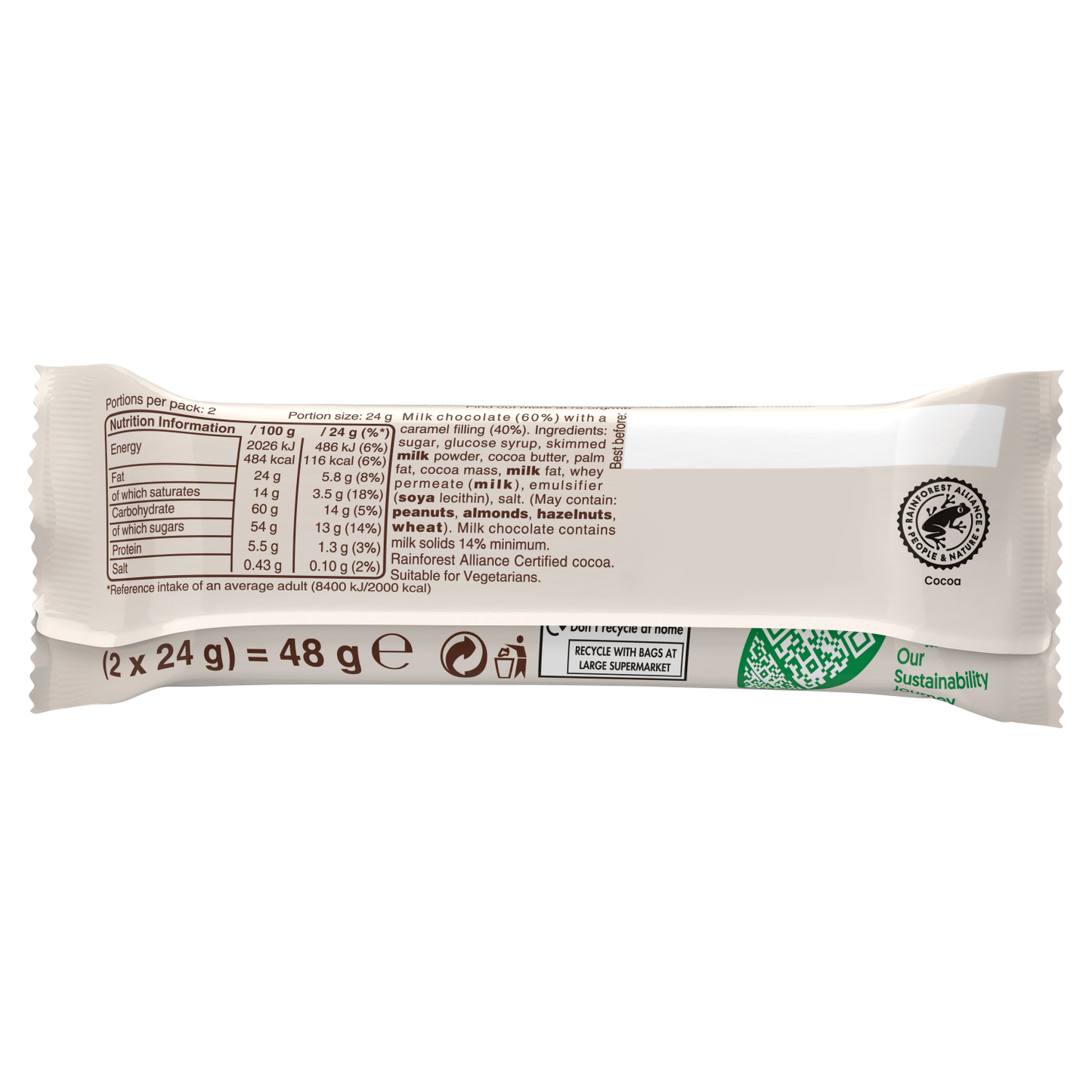 Galaxy Smooth Caramel 2 x 24g (48g) - UK Food & Drink - 5900951313196
