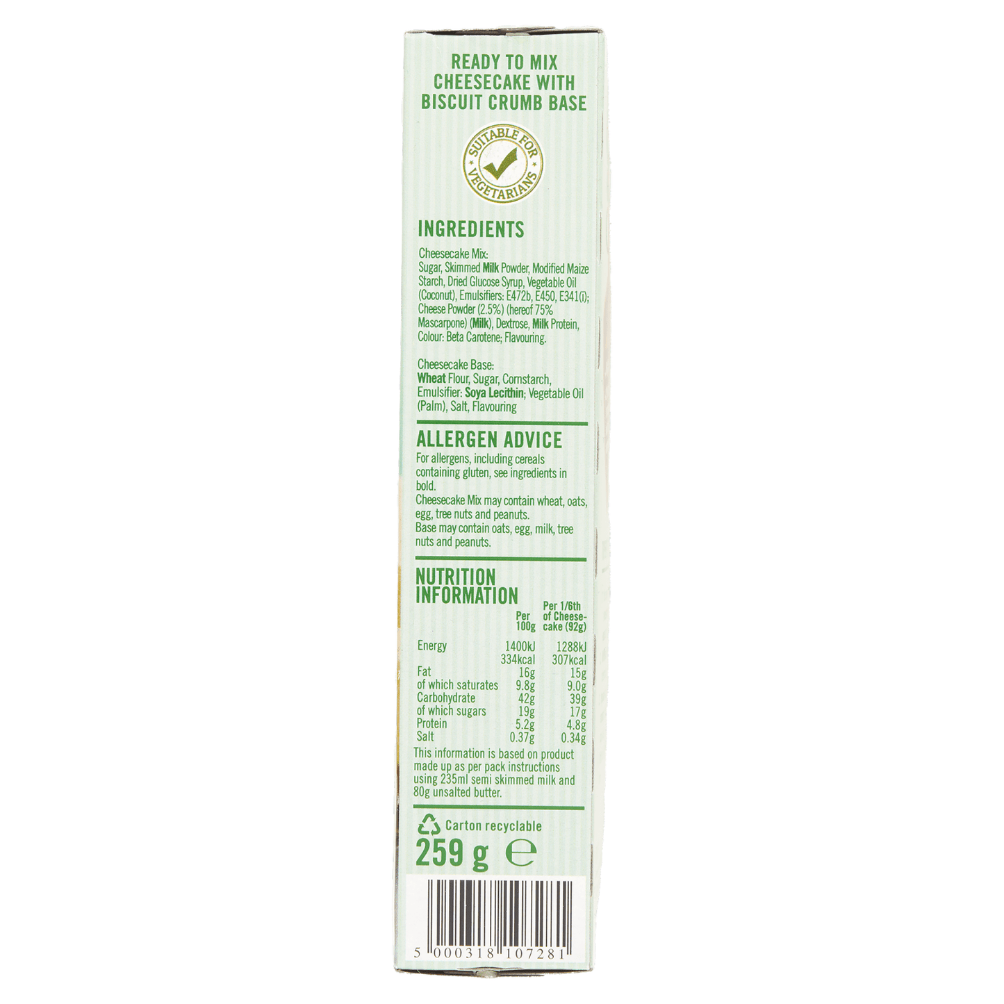 Green's Velvety Cheesecake Mix 259g - UK Food & Drink - 5000318107281
