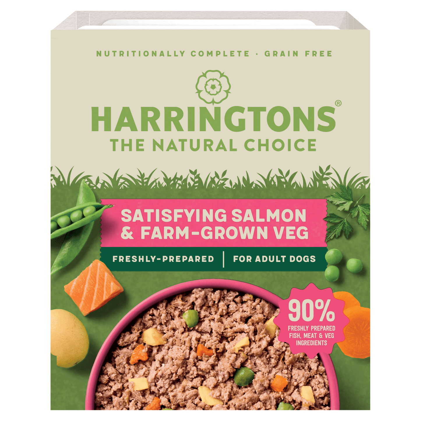 Harringtons Satisfying Salmon & Farm - Grown Veg for Adult Dogs 400g - UK Food & Drink - 5013919002084