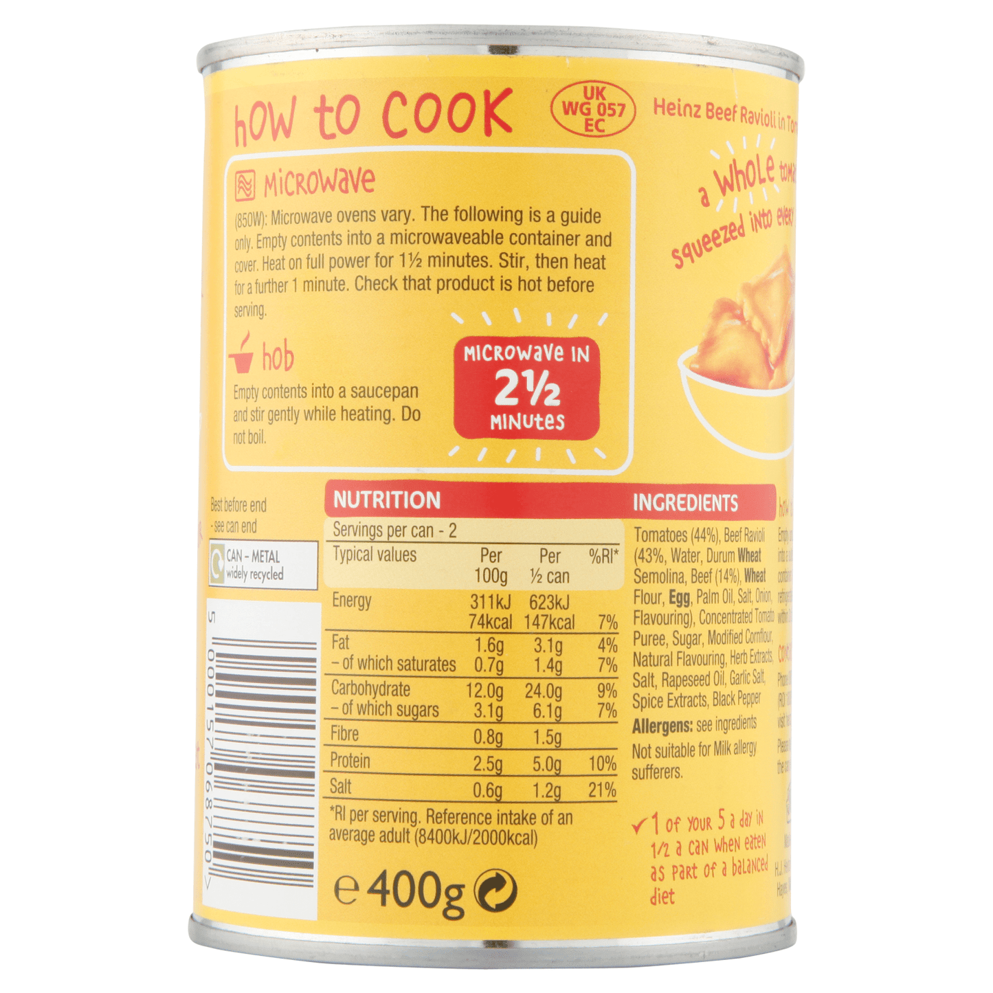 Heinz Beef Ravioli 400g - UK Food & Drink - 5000157068750