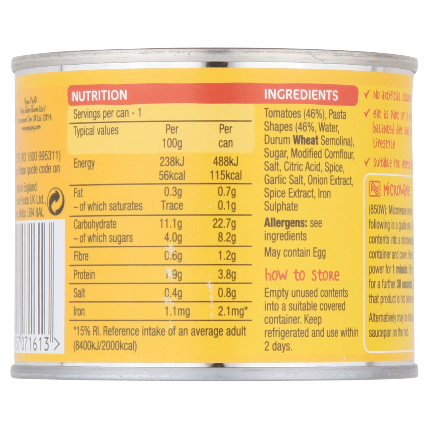 Heinz Peppa Pig Pasta Shapes in Tomato Sauce 205g - UK Food & Drink - 5000157071613