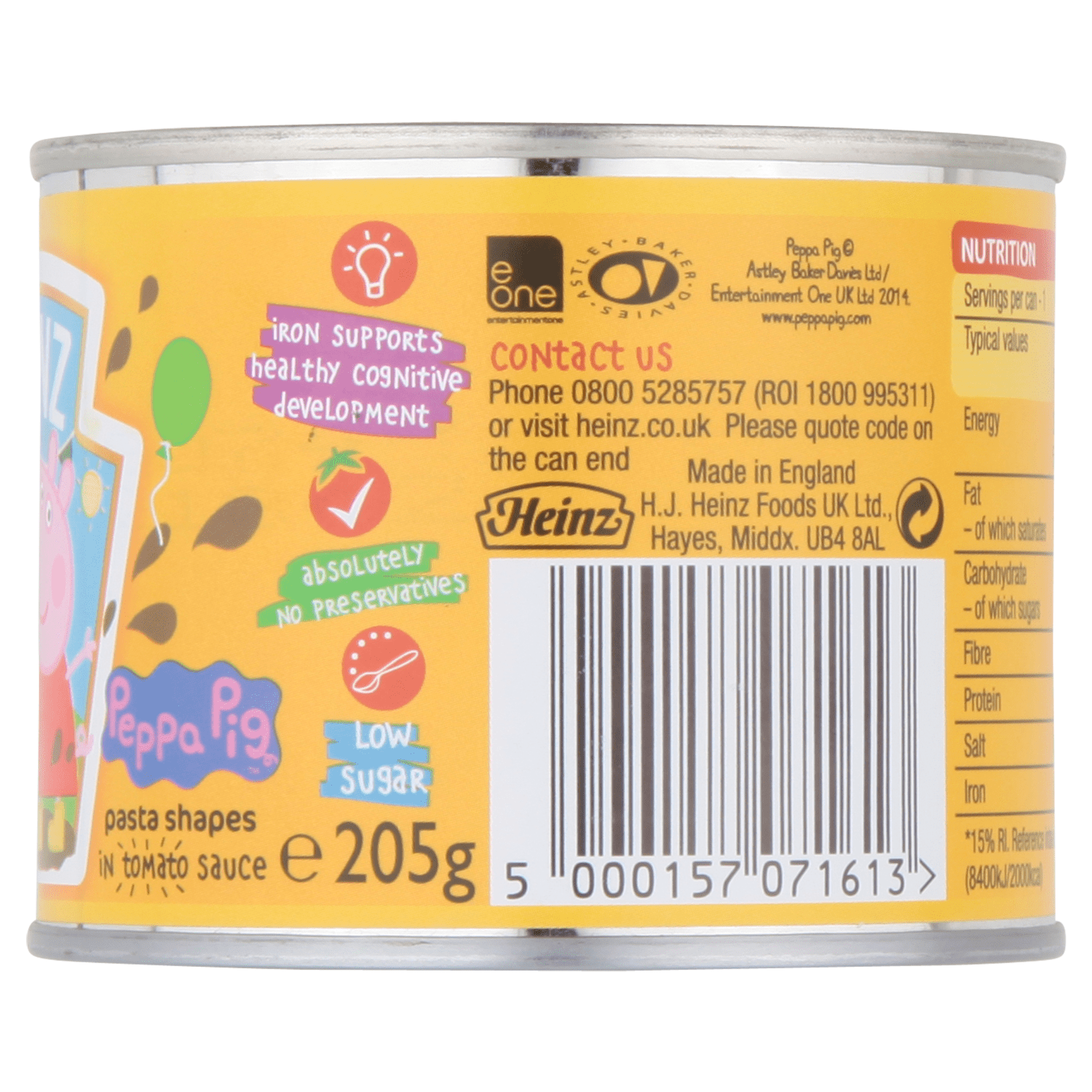 Heinz Peppa Pig Pasta Shapes in Tomato Sauce 205g - UK Food & Drink - 5000157071613