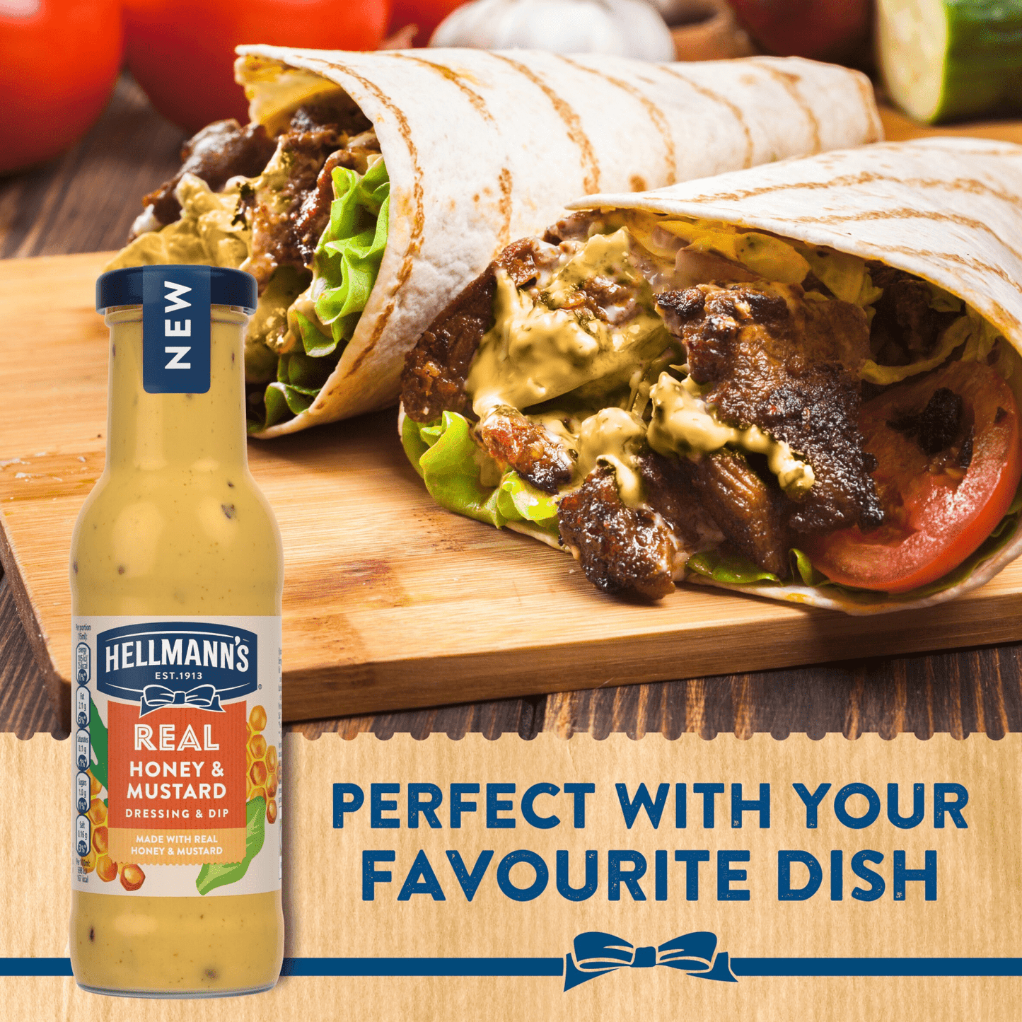 Hellmann's Salad Dressing & Dip Real Honey & Mustard 250 ml - UK Food & Drink - 8720182303769