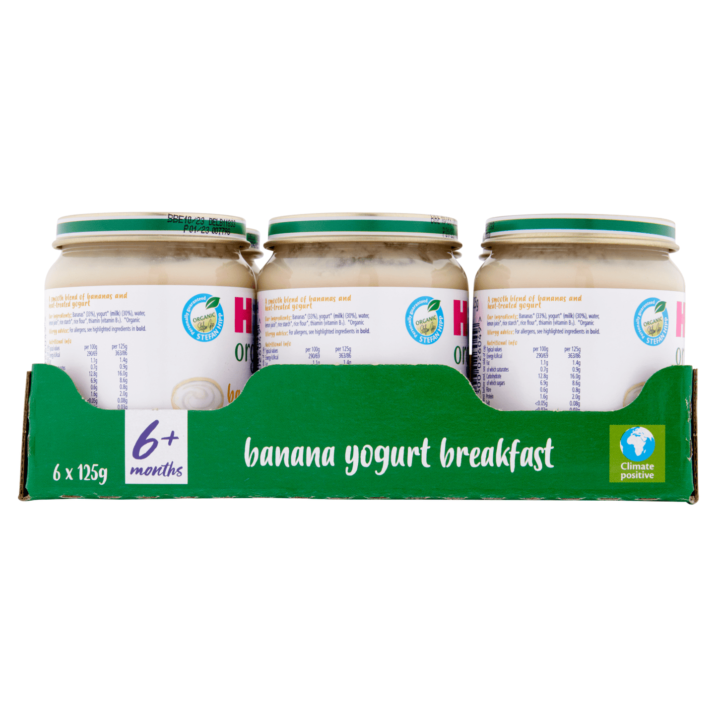 HiPP Organic Banana Yogurt Breakfast 6+ Months 125g - UK Food & Drink - 4062300026049