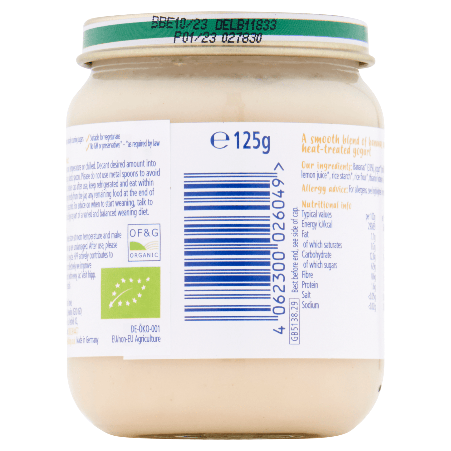 HiPP Organic Banana Yogurt Breakfast 6+ Months 125g - UK Food & Drink - 4062300026049