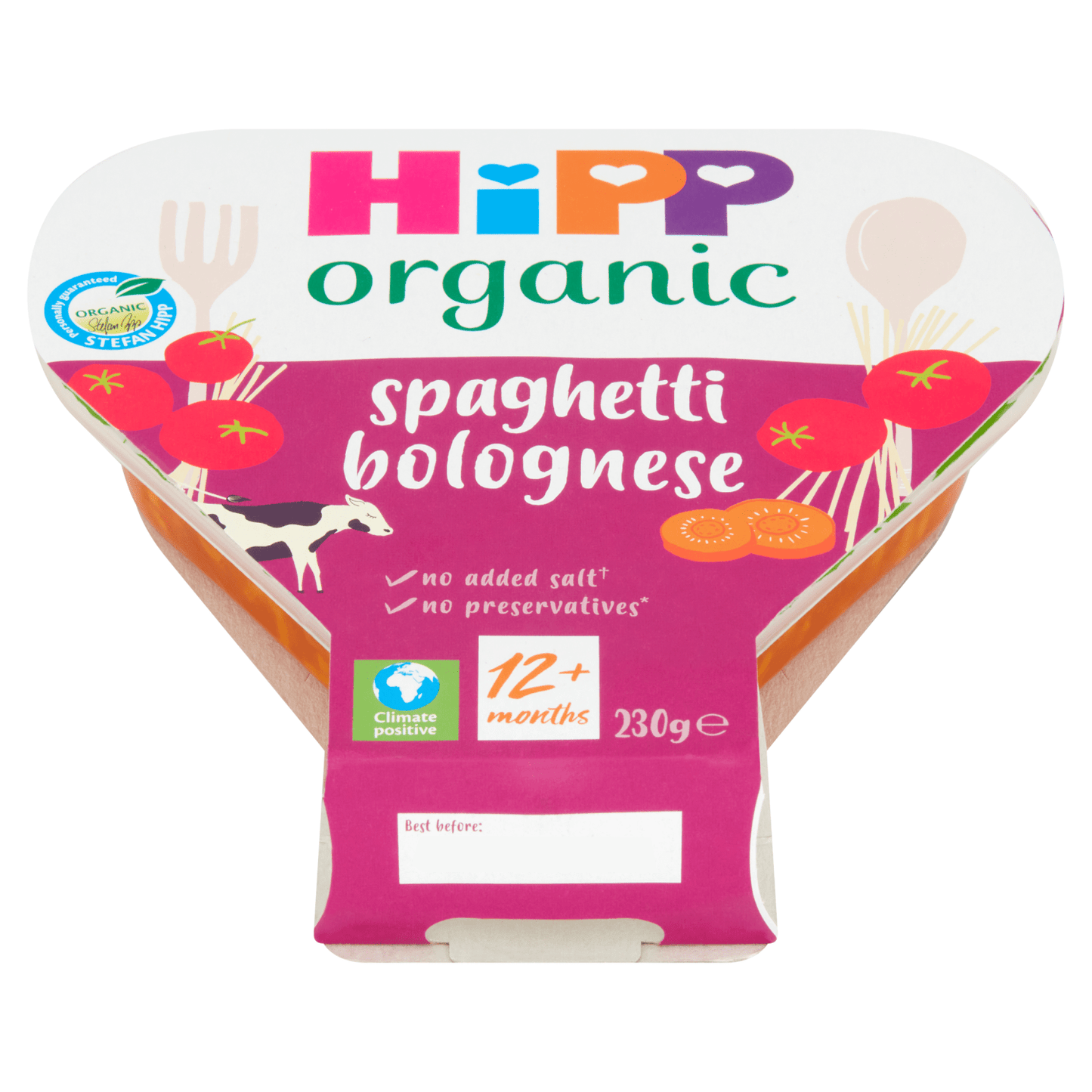 HiPP Organic Spaghetti Bolognese 12+ Months 230g - UK Food & Drink - 4062300024298