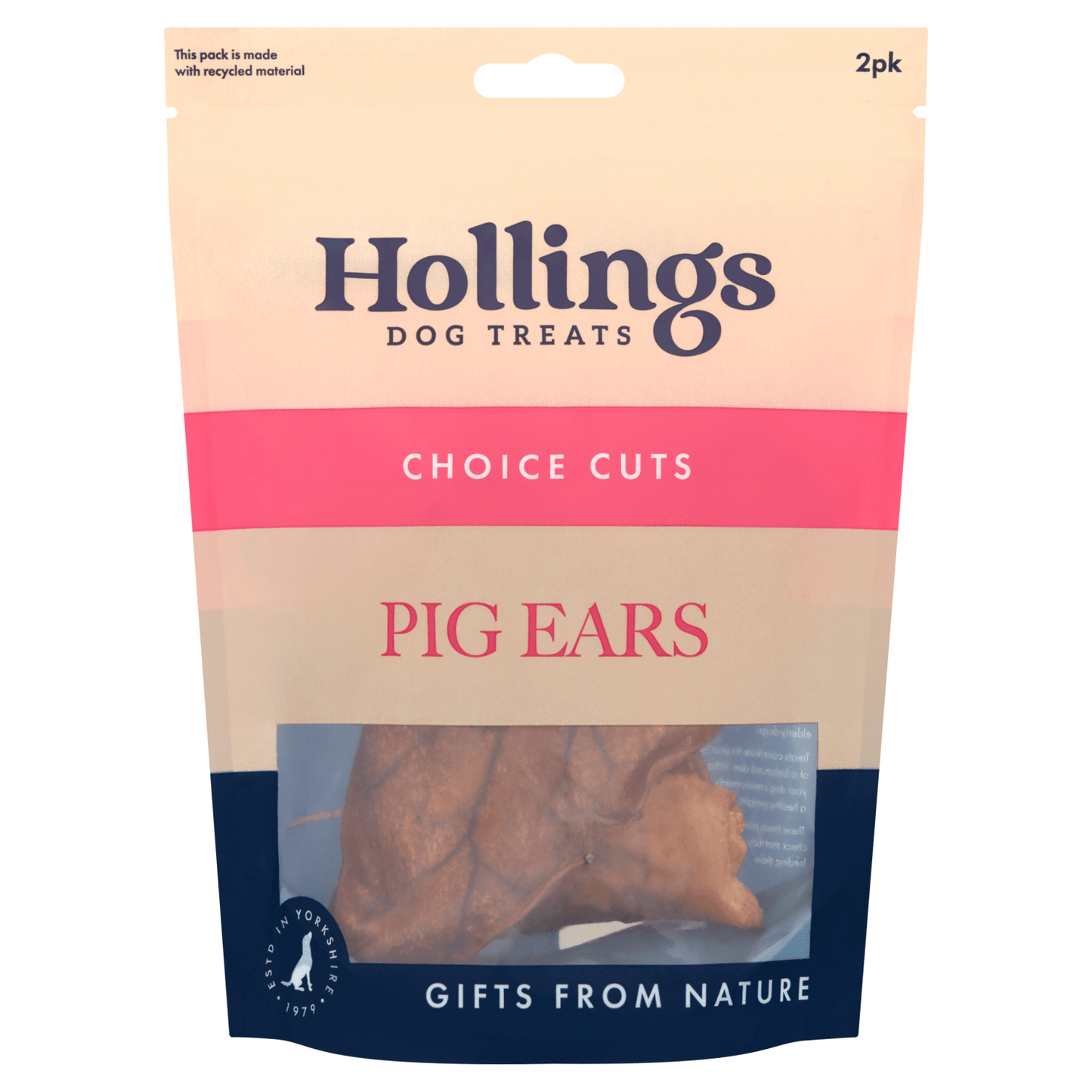 Hollings 2 Dog Treats Choice Cuts Pig Ears - UK Food & Drink - 5018253110600