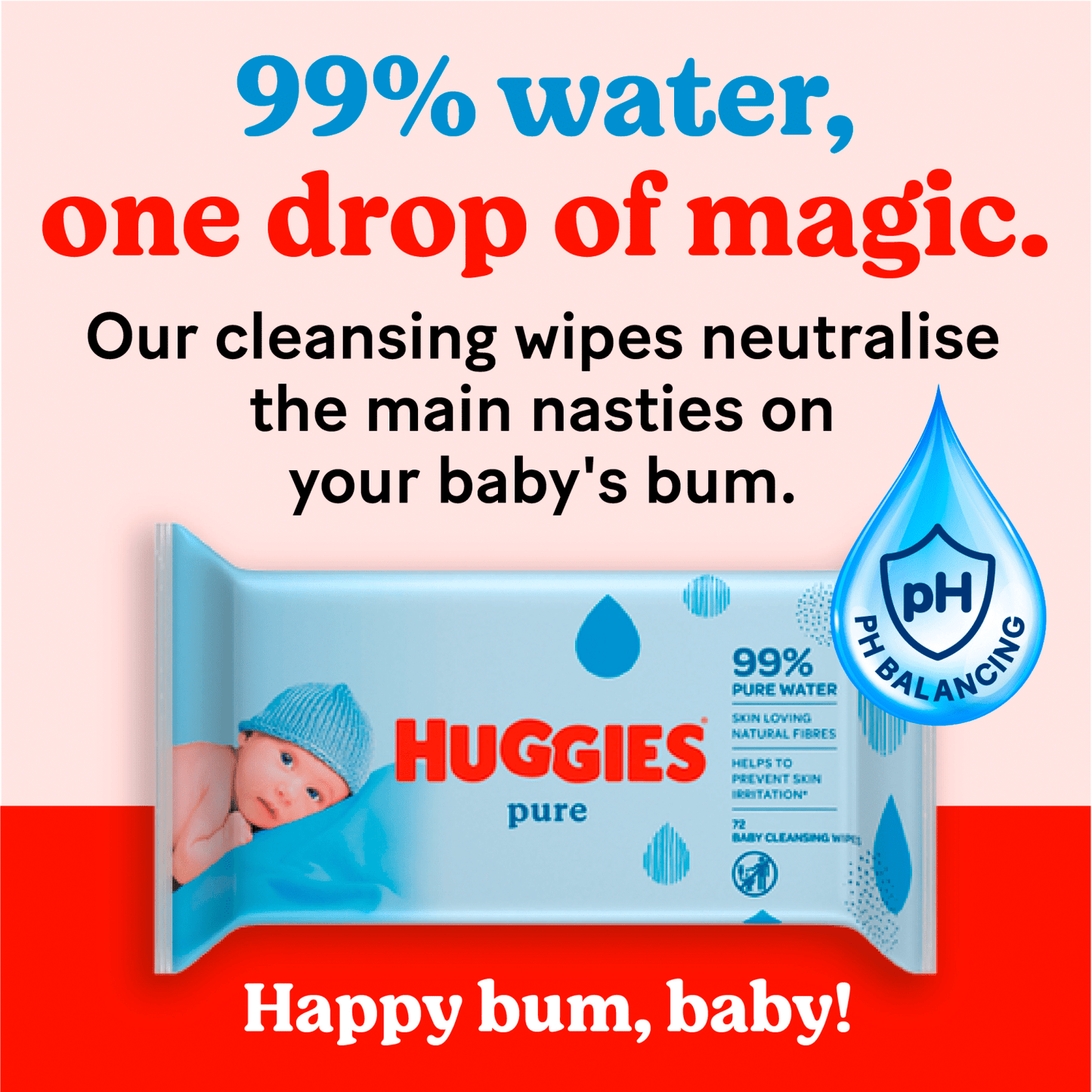 Huggies¨ Pure Baby Wipes - 1 Pack of 56 Wipes - UK Food & Drink - 5029053550039