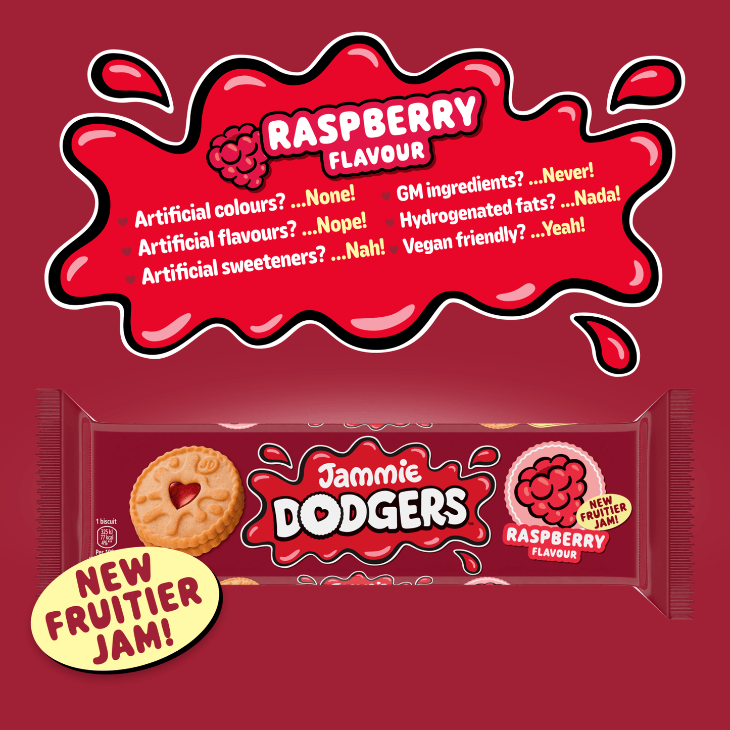 Jammie Dodgers Raspberry Flavour 140g - UK Food & Drink - 72417143700