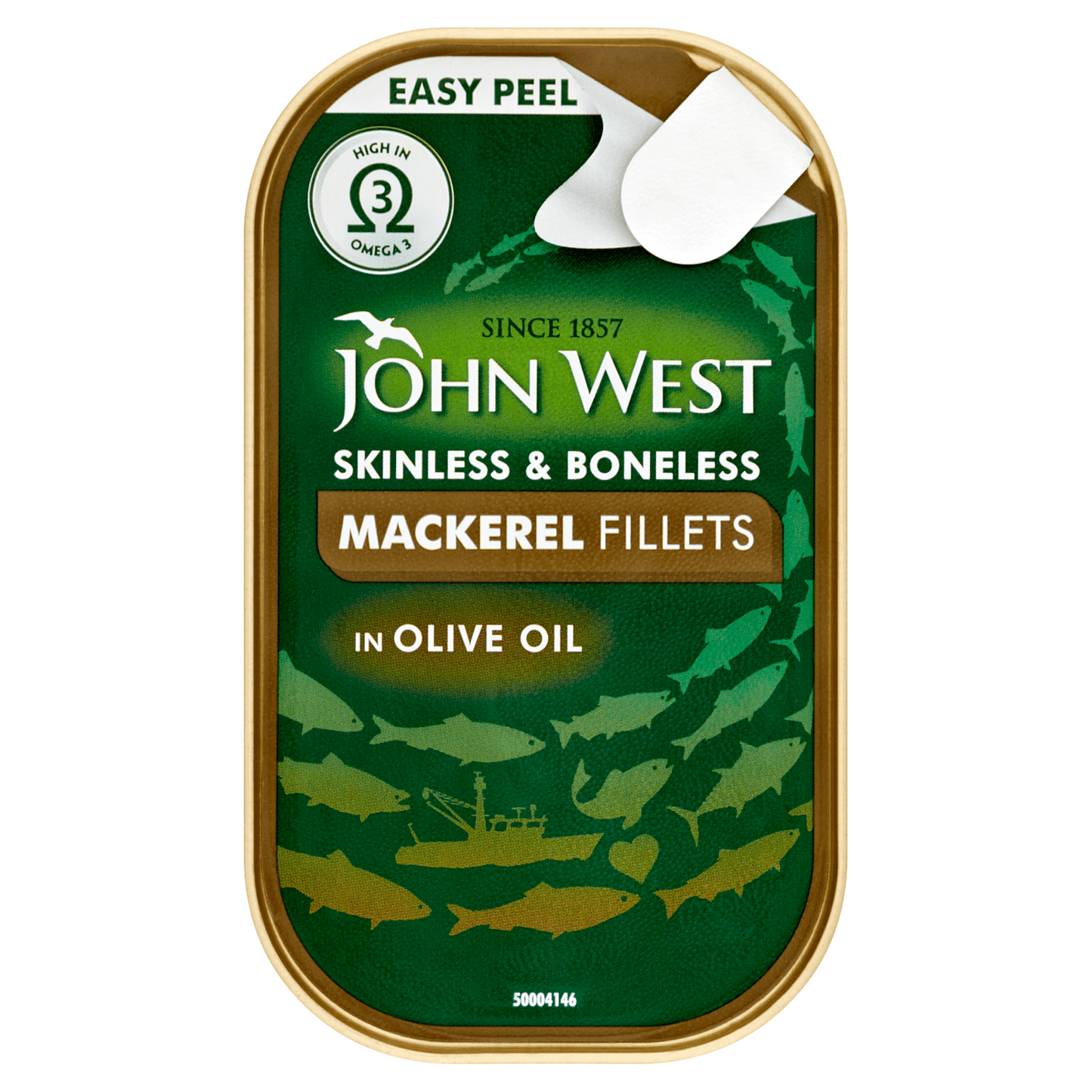 John West Mackerel Fillets in Oil with 8% Extra Virgin Olive Oil 115g - UK Food & Drink - 5000171058485