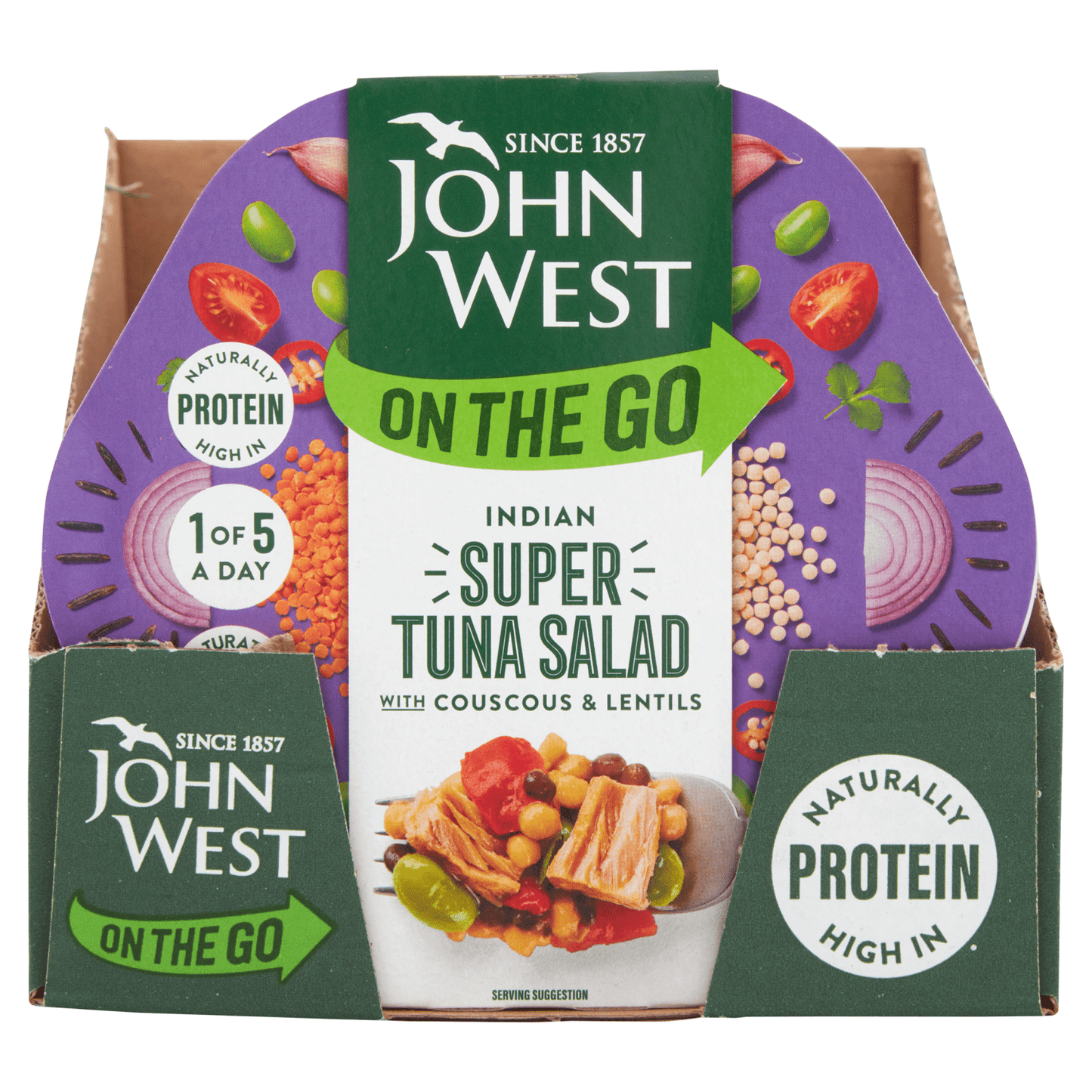 John West On the Go Indian Super Tuna Salad 220g - UK Food & Drink - 5000171060068