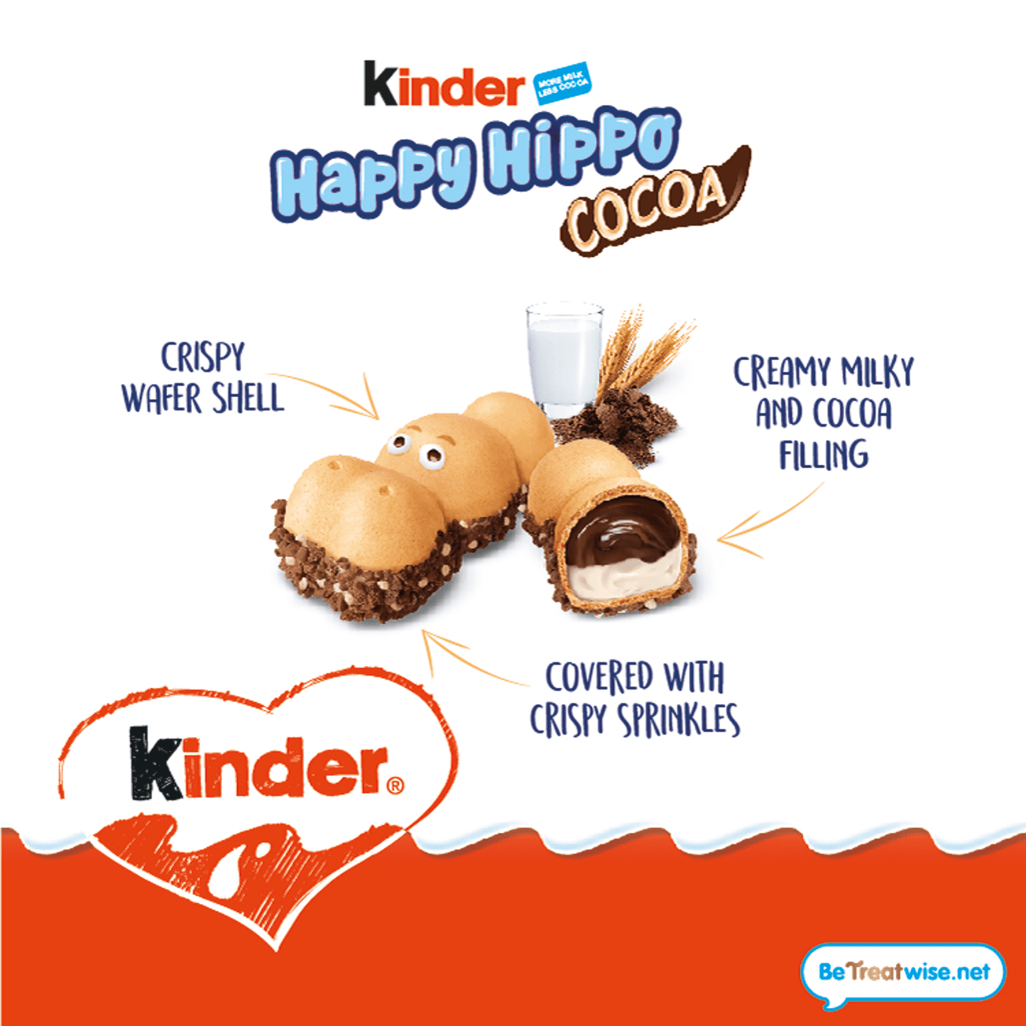 Kinder Happy Hippo Chocolate Biscuit 20.7g - UK Food & Drink - 4008400836324