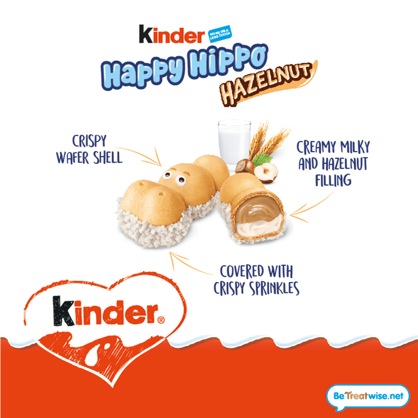 Kinder Happy Hippo Hazelnut Biscuit 20.7g - UK Food & Drink - 80310549