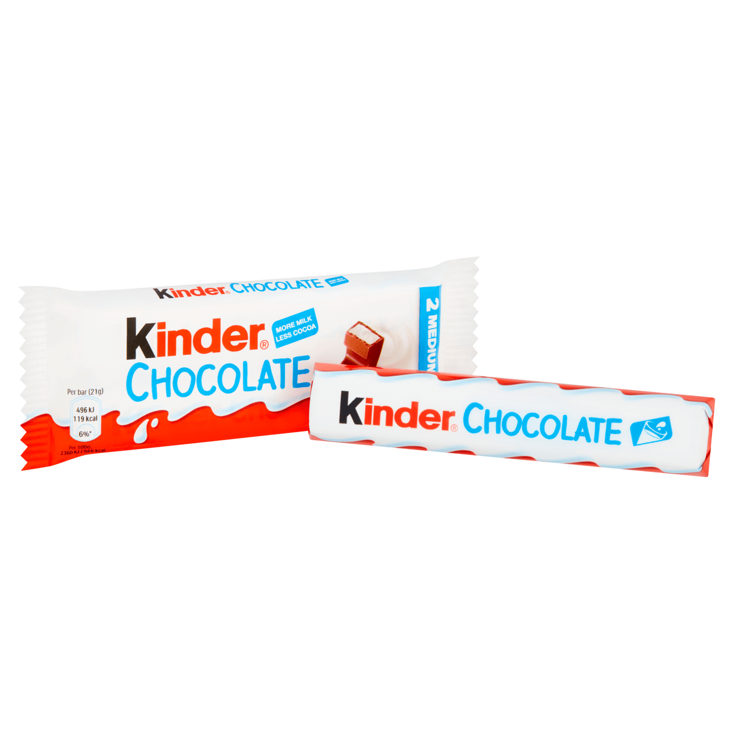 Kinder Medium Chocolate Multipack Bars 2 x 21g (42g) - UK Food & Drink - 4008400224022