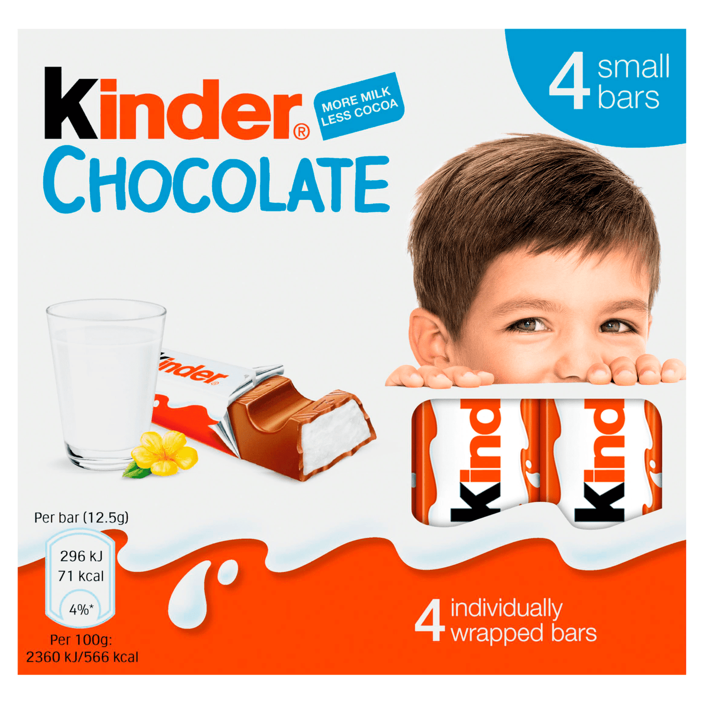 Kinder Small Chocolate Bars Multipack 4 x 12.5g (50g) - UK Food & Drink - 80177609