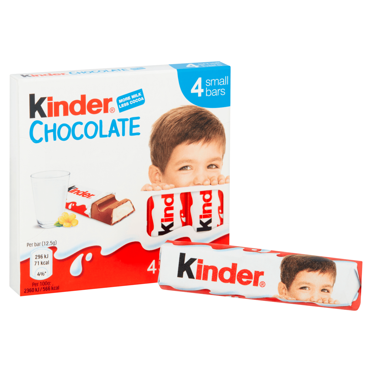 Kinder Small Chocolate Bars Multipack 4 x 12.5g (50g) - UK Food & Drink - 80177609