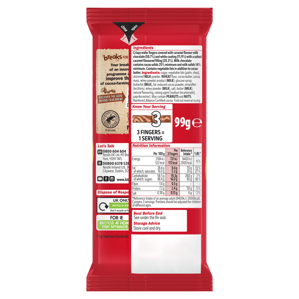 Kit Kat Salted Caramel Sharing Block Pm £1.50 99g - UK Food & Drink - 3800020441732