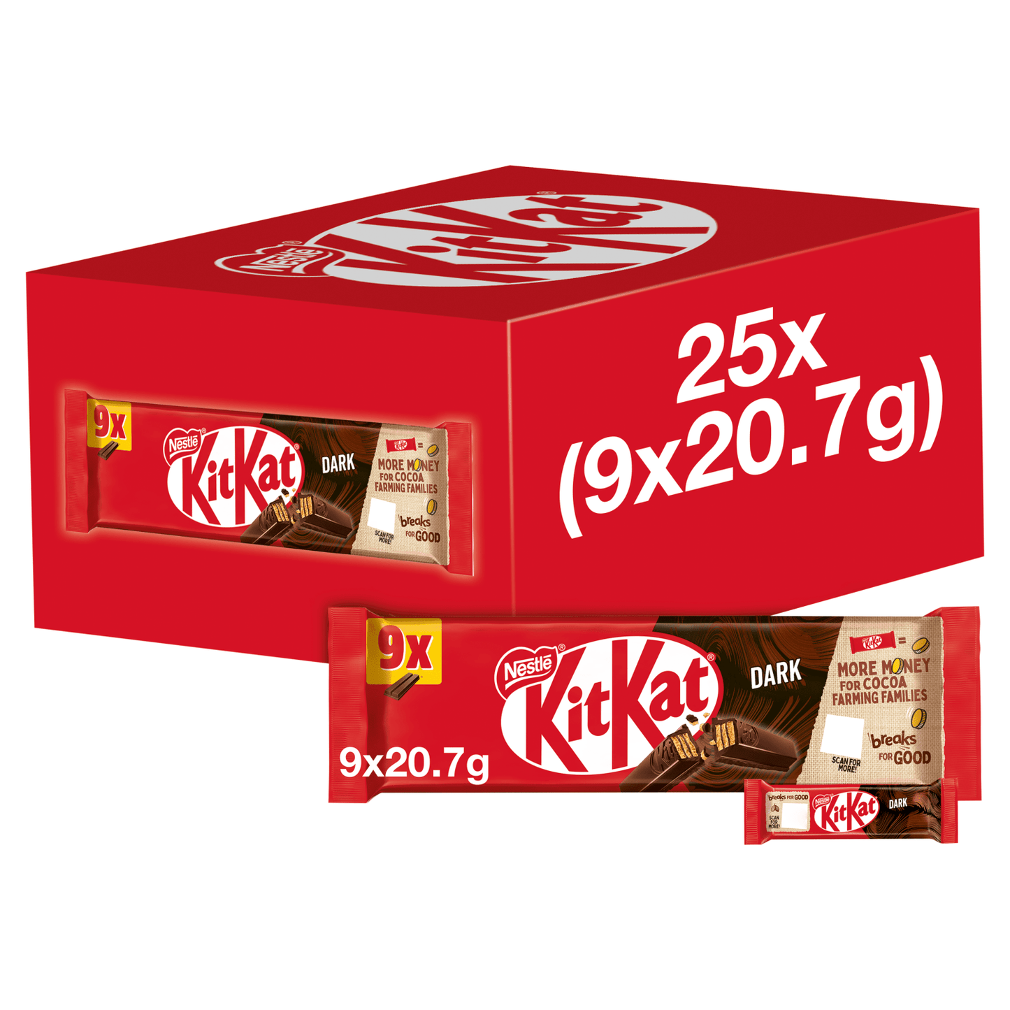 KitKat 2 Finger Dark 9 x 20.7g (186.3g) - UK Food & Drink - 7613036099387
