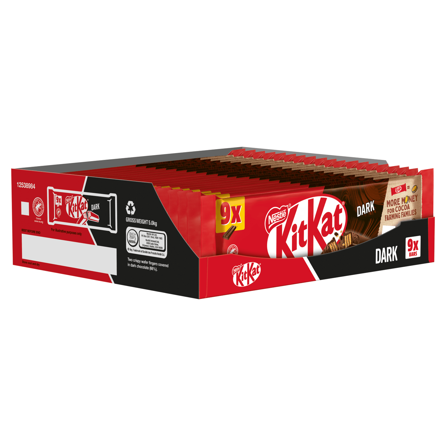 KitKat 2 Finger Dark 9 x 20.7g (186.3g) - UK Food & Drink - 7613036099387