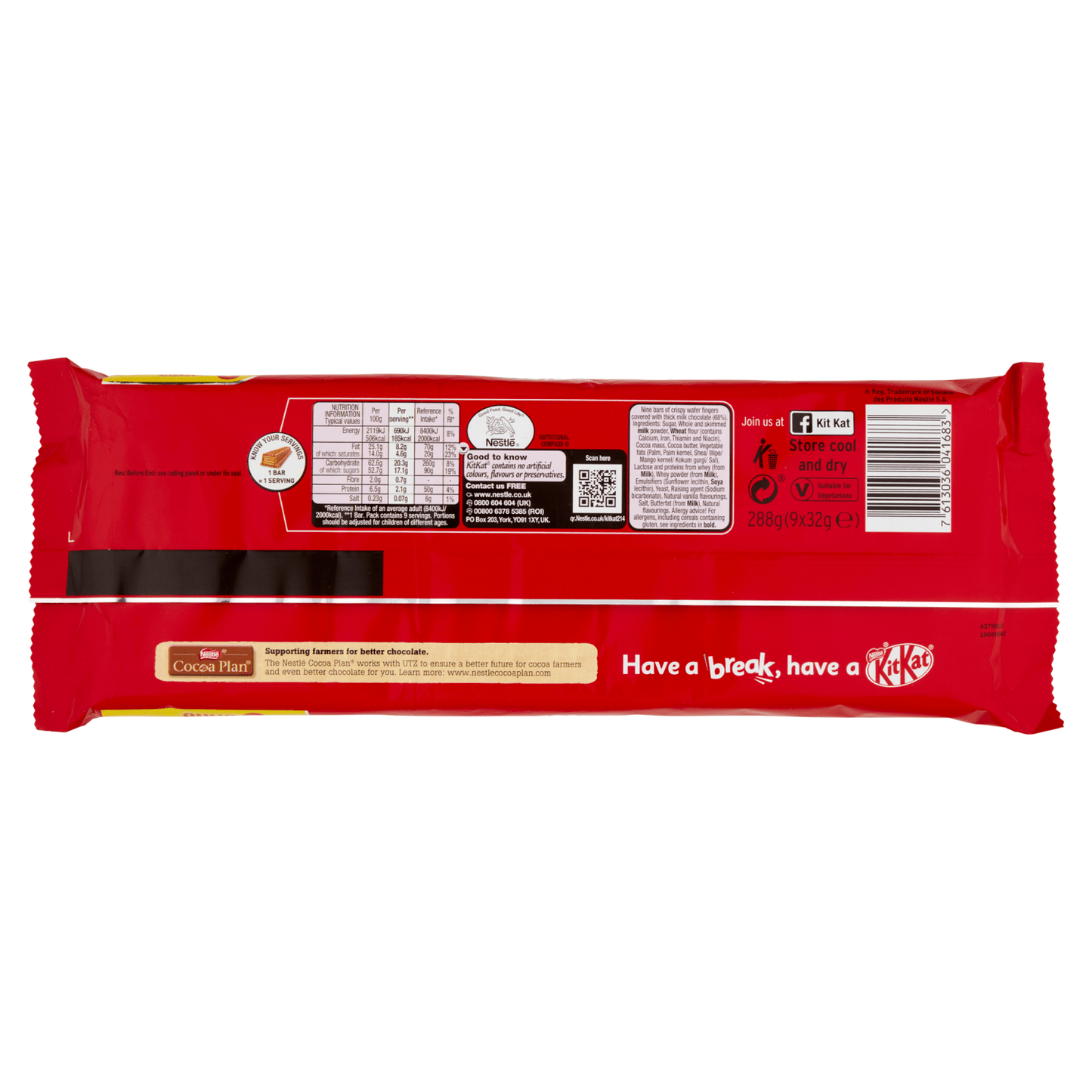 KitKat Chunky Milk Chocolate Bar 9 x 32g (288g) - UK Food & Drink - 7613036041683