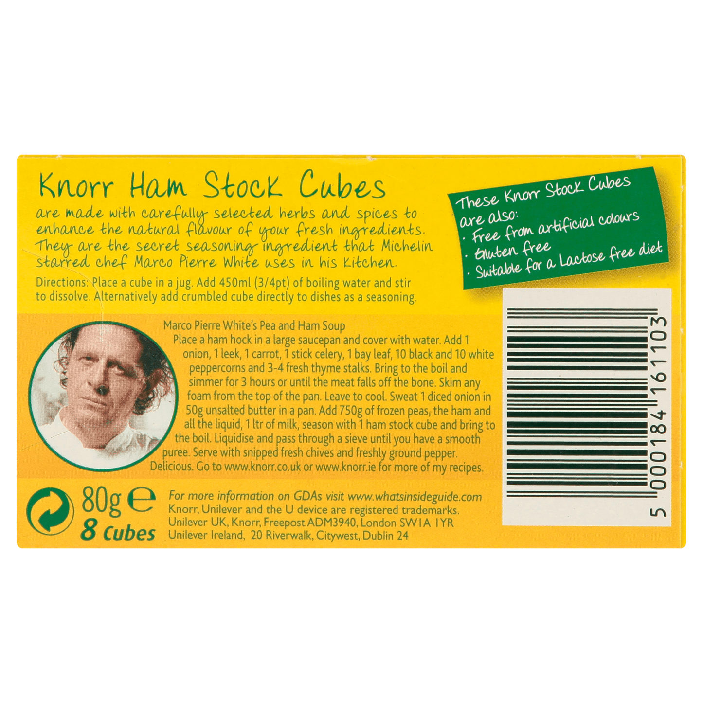 Knorr The Ham Cube 8 Cubes 80g - UK Food & Drink - 5000184161103