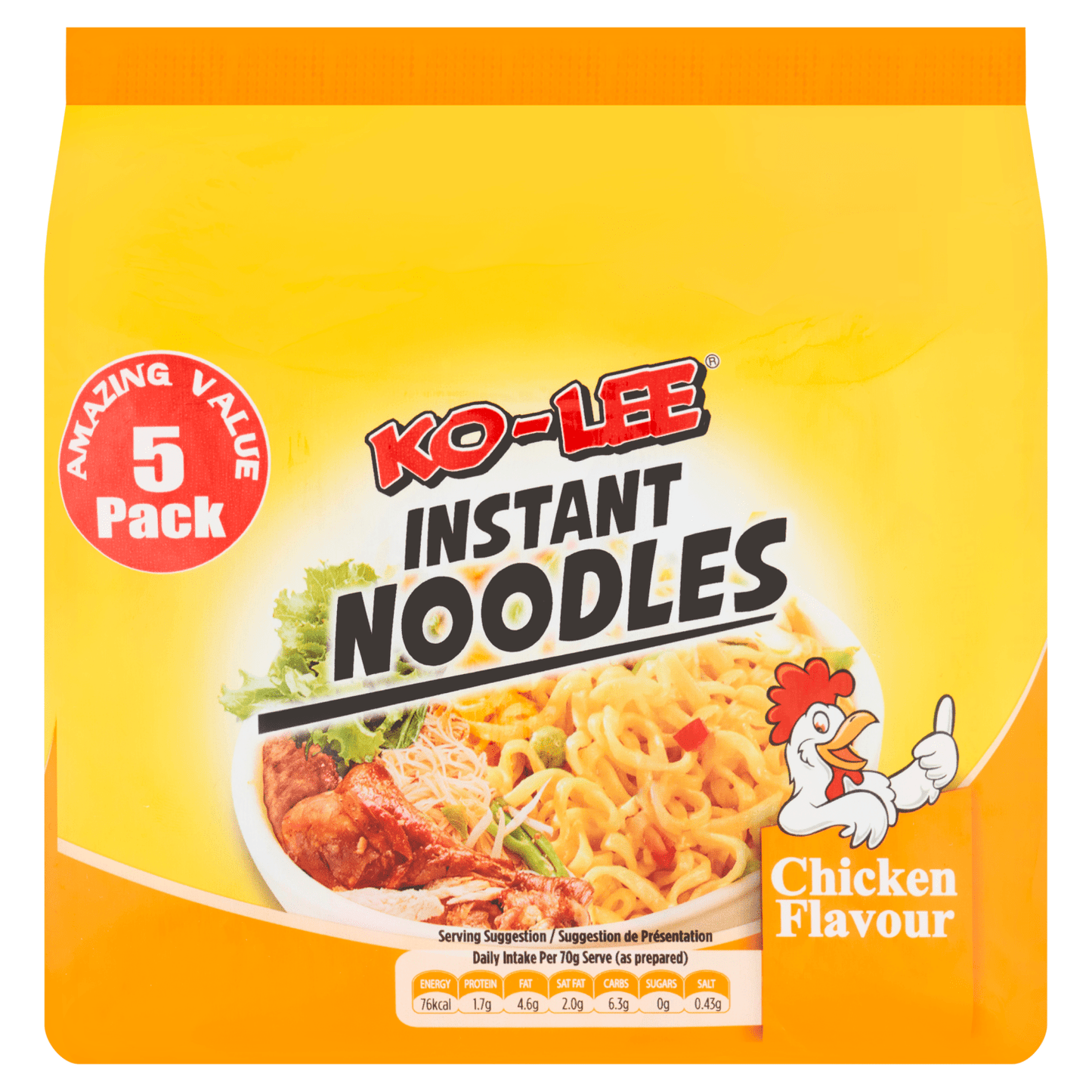 Ko - Lee Chicken Flavour Instant Noodles 5 x 70g - UK Food & Drink - 5023751000919