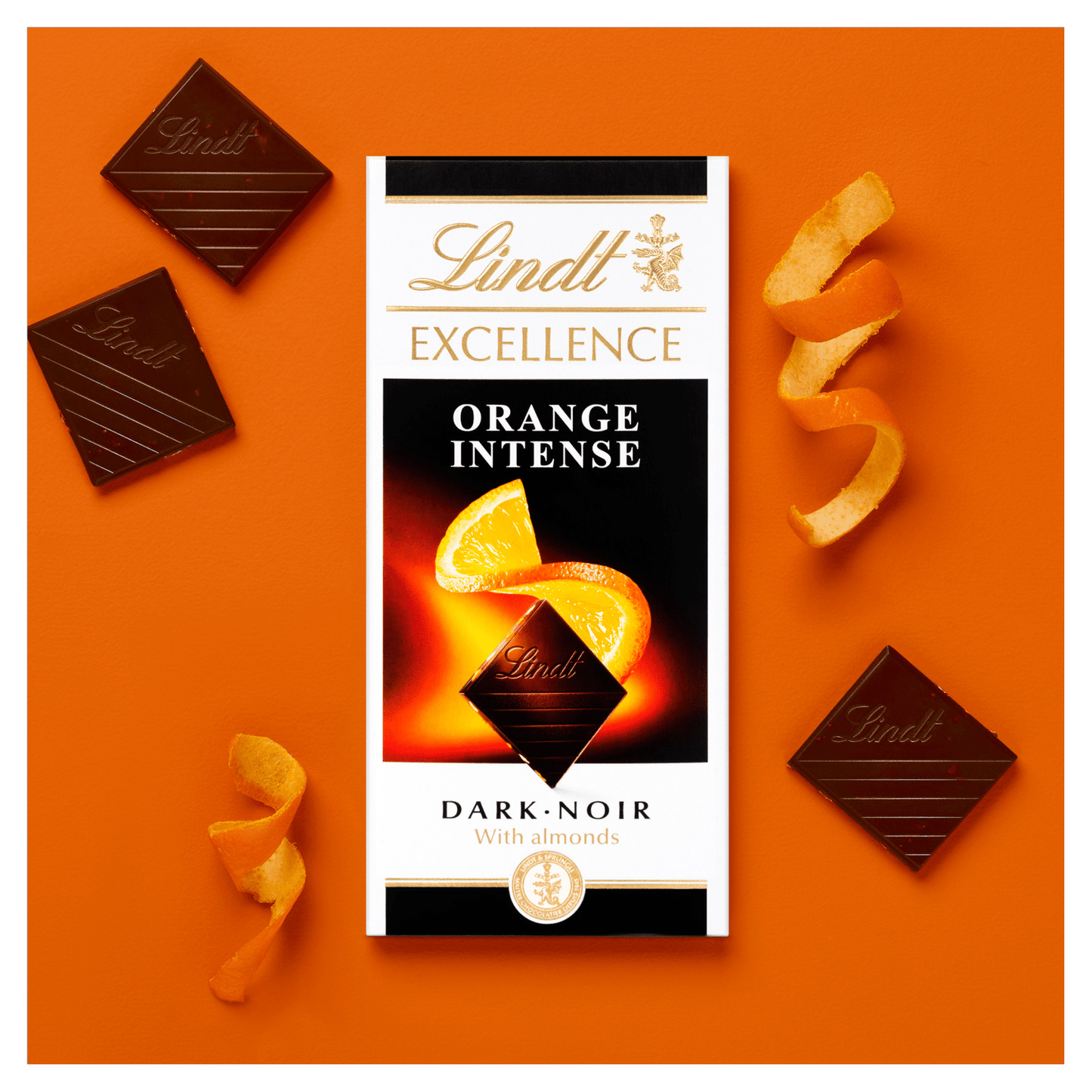 Lindt Excellence Dark Orange Chocolate Bar 100g - UK Food & Drink - 3046920028370