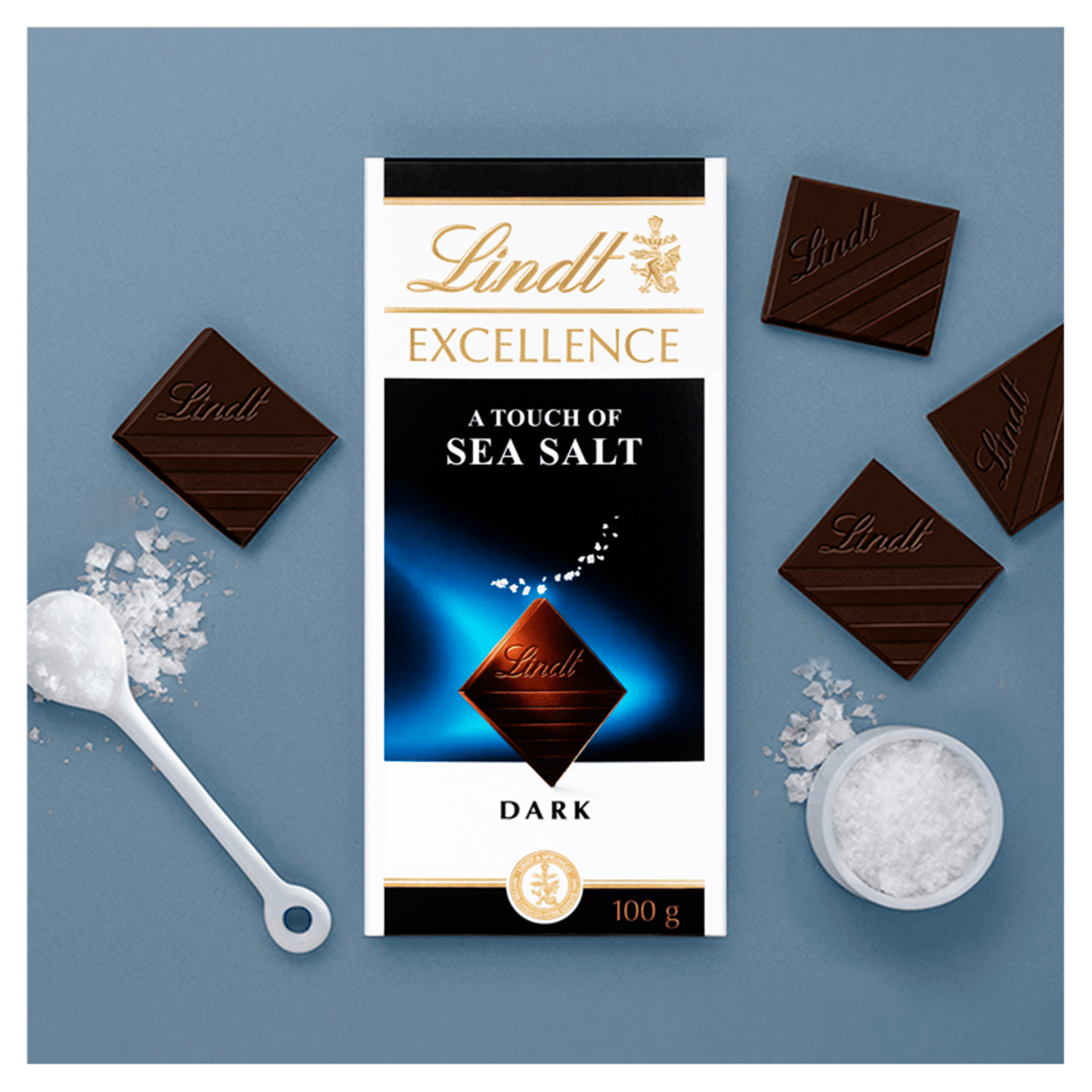 Lindt Excellence Dark Sea Salt Chocolate Bar 100g - UK Food & Drink - 3046920029674