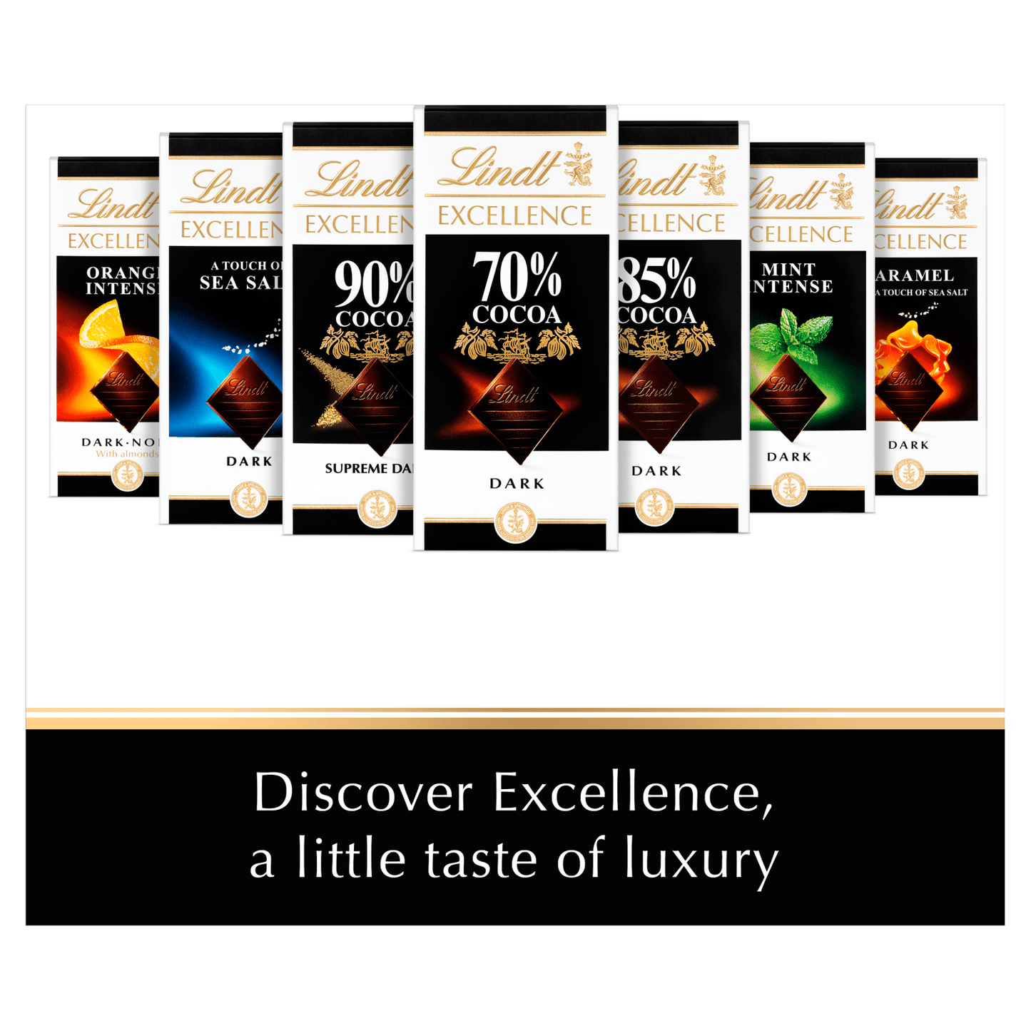 Lindt Excellence Intense Dark 90% Cocoa Chocolate Bar 100g - UK Food & Drink - 3046920029759