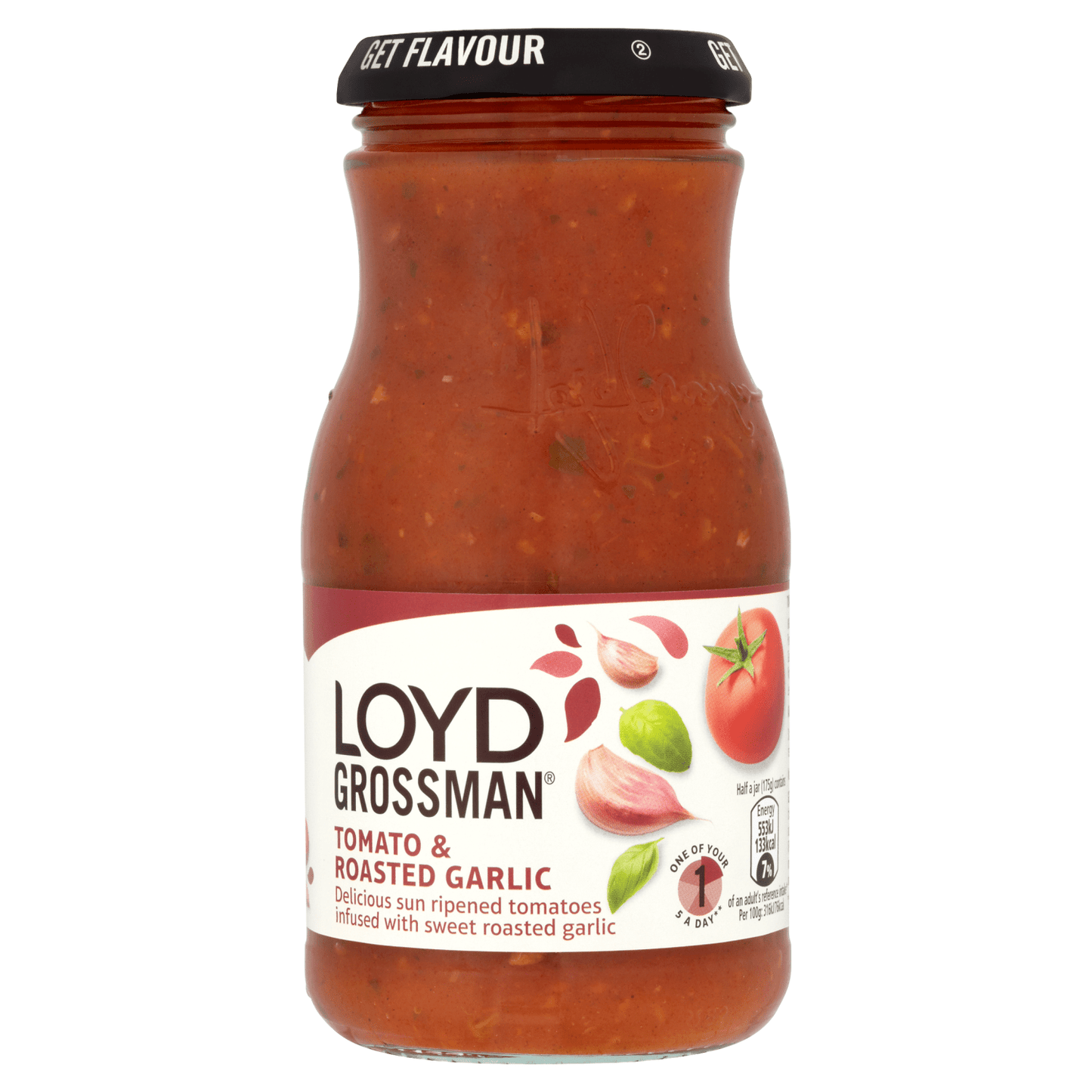Loyd Grossman Tomato & Roasted Garlic Pasta Sauce 350g - UK Food & Drink - 5000354155024