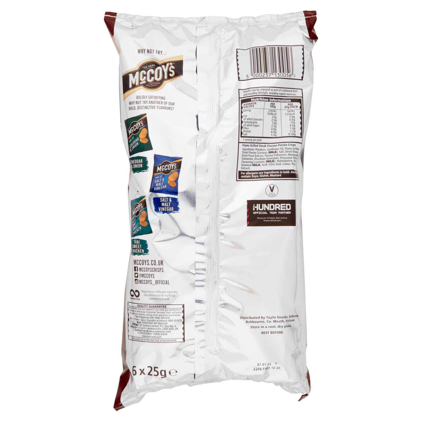 McCoy's Flame Grilled Steak Flavour Potato Crisps 6 x 25g - UK Food & Drink - 5000237130056