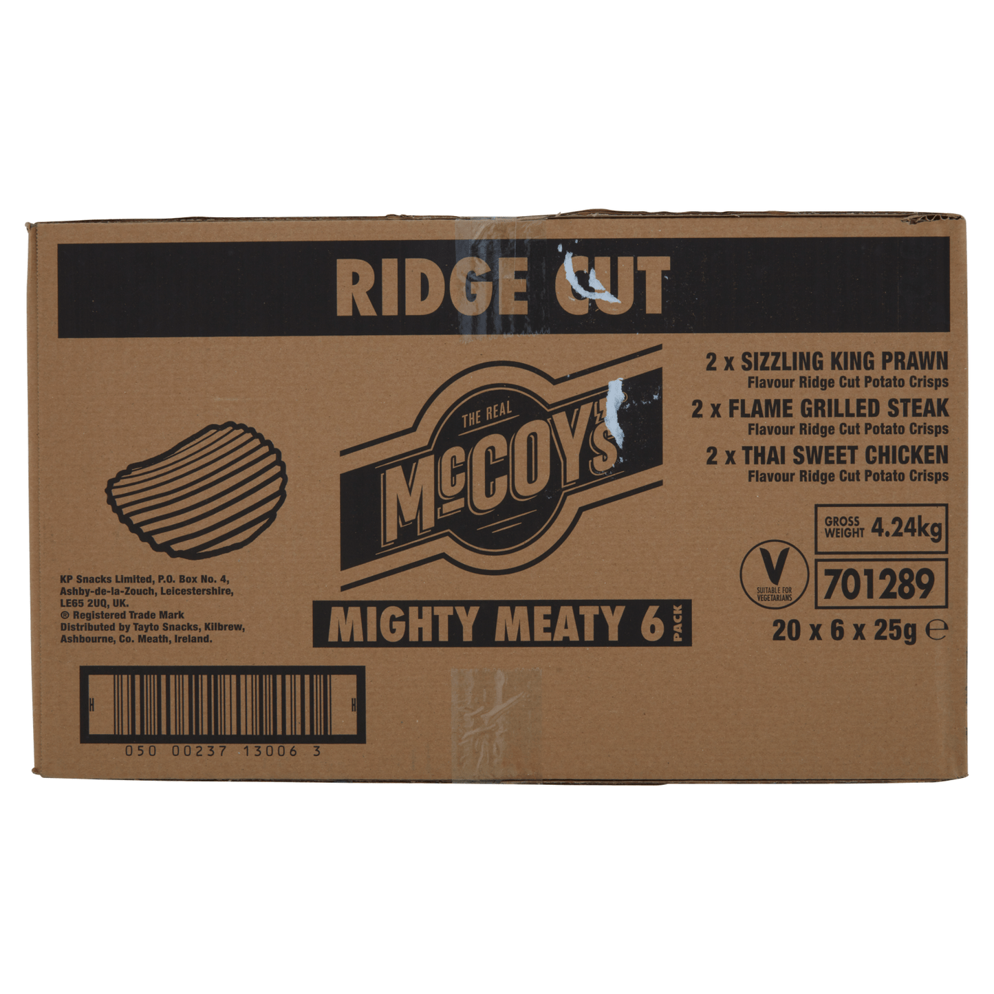 McCoy's Mighty Meaty Ridge Cut 6 x 25g - UK Food & Drink - 5000237130070