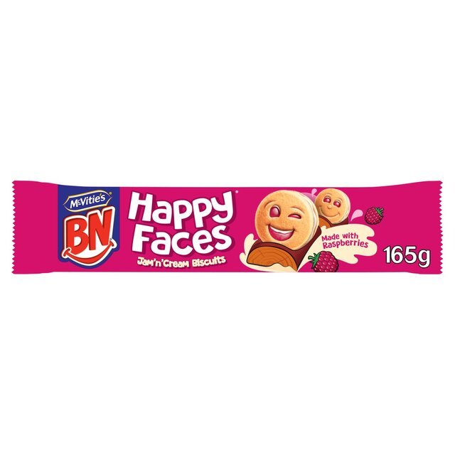McVitie's BN Happy Faces Jam 'n' Cream Biscuits 165g - UK Food & Drink - 5000168040738
