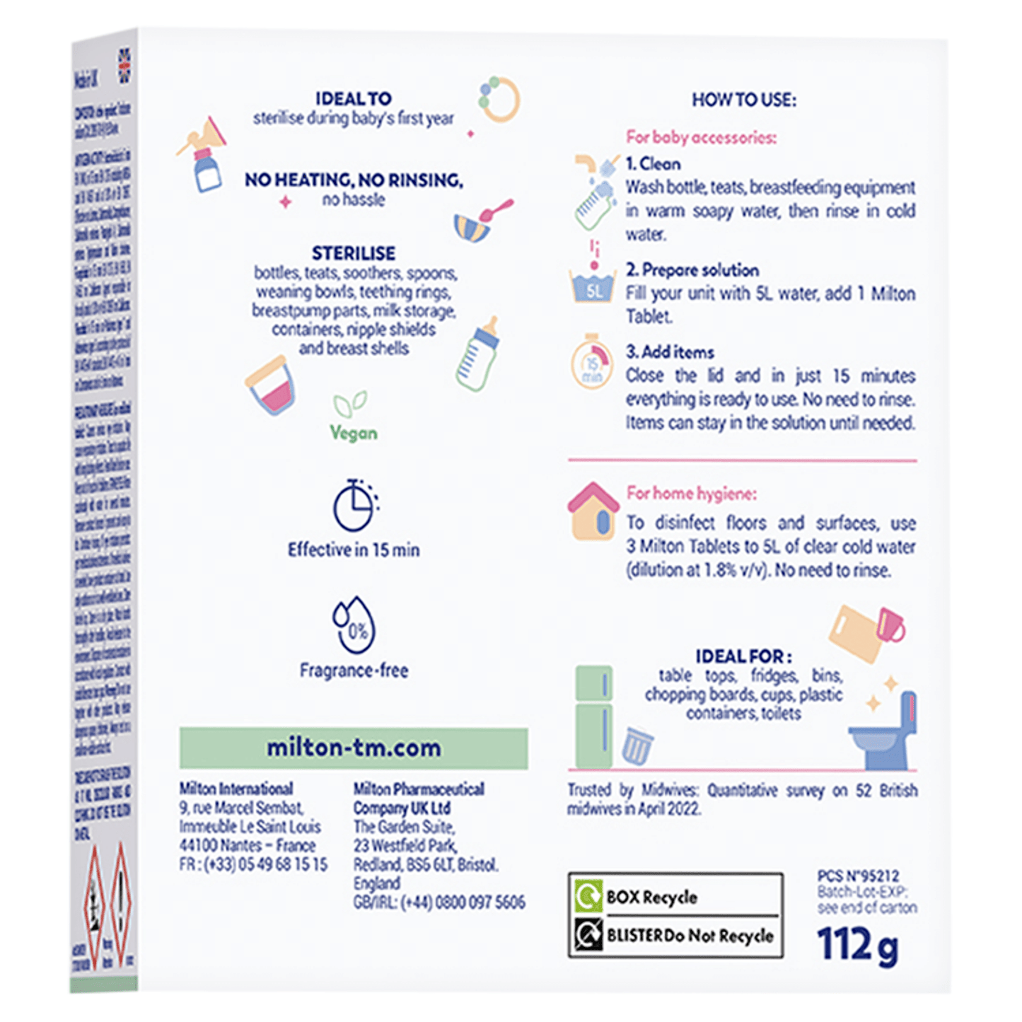 Milton 28 Sterilising Tablets 112g - UK Food & Drink - 5010527585169