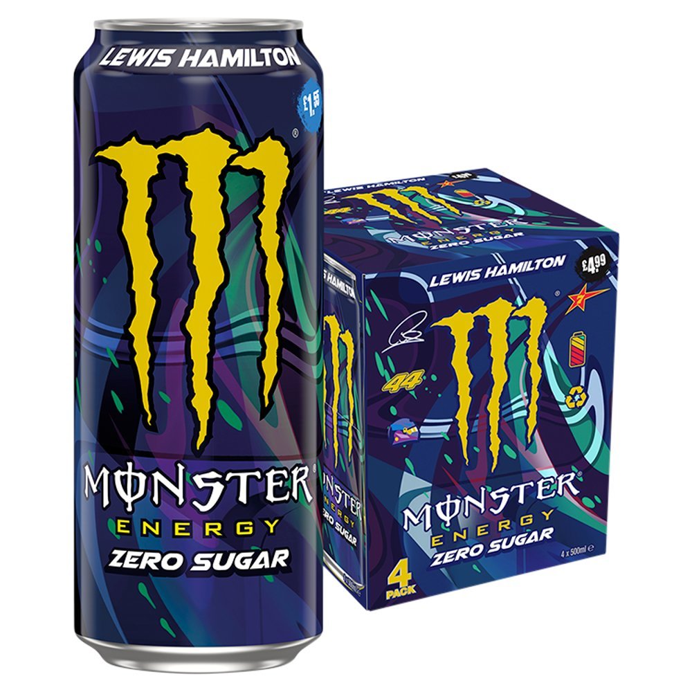 Monster Energy Lewis Hamilton Zero 4 Pack Pm 4.99 4X500Ml - UK Food & Drink - 5061013942409