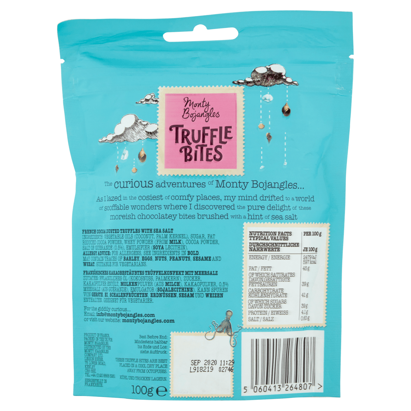 Monty Bojangles Truffle Bites Hint of Sea Salt 100g - UK Food & Drink - 5060413264807