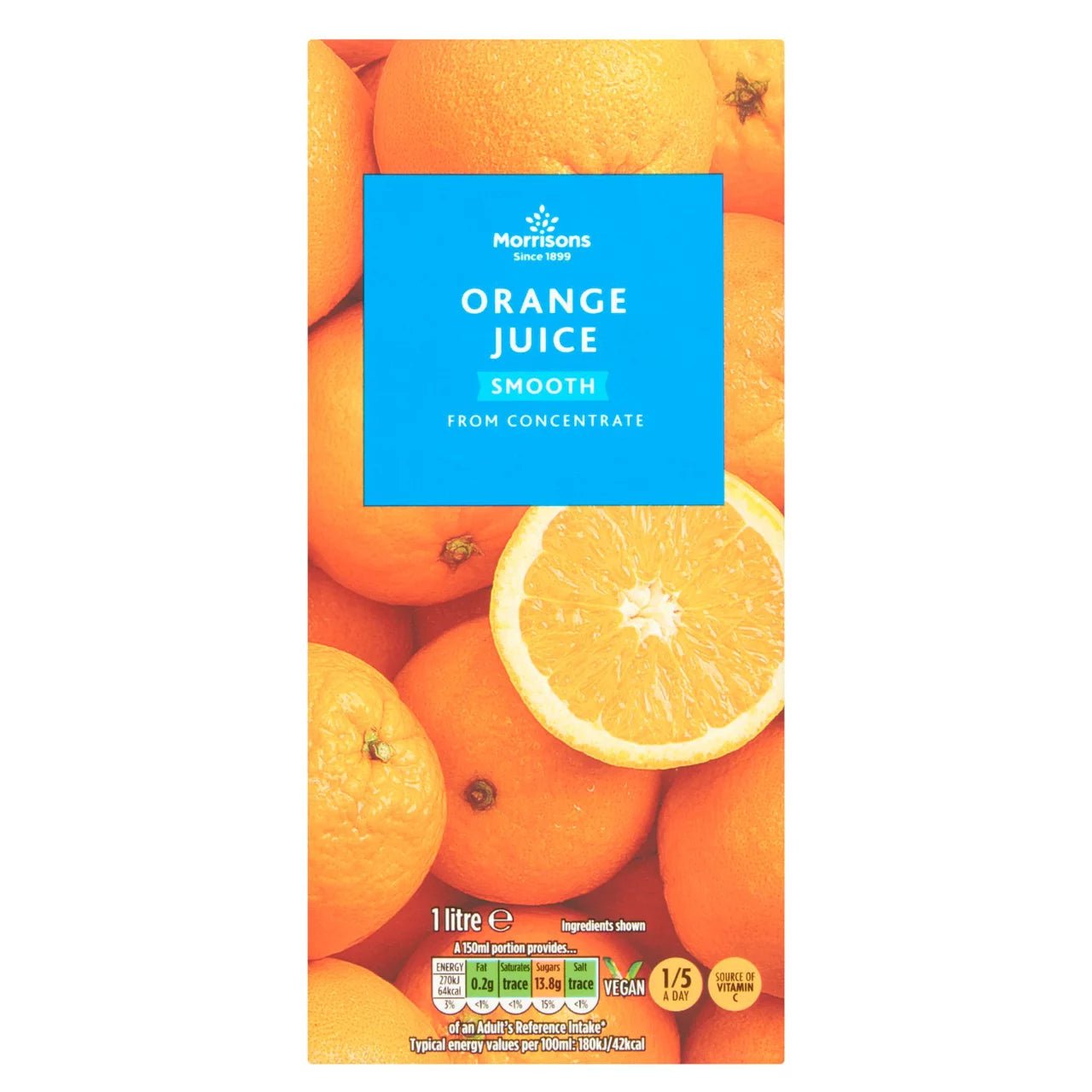Morrisons Smooth Orange Juice From Concentrate 4 x 1l - UK Food & Drink - 5010251447153
