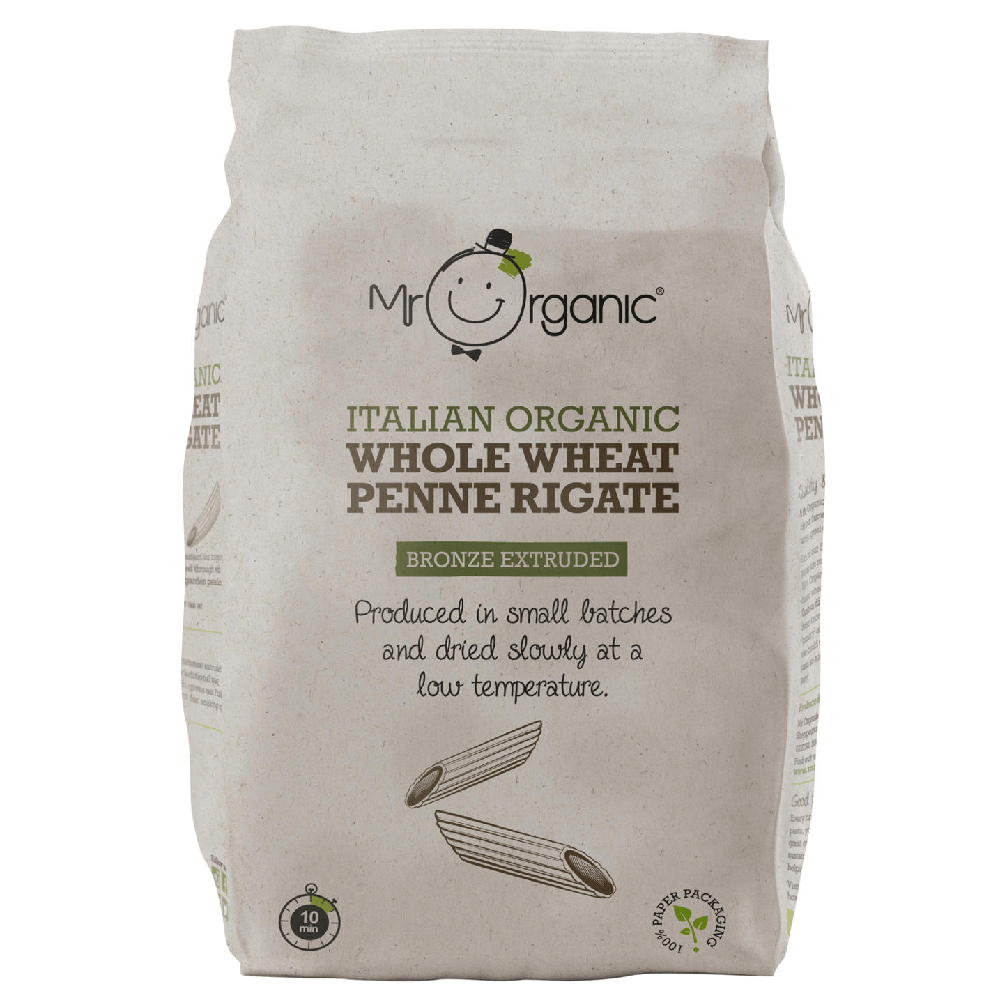 Mr Organic Italian Organic Whole Wheat Penne Rigate 500g - UK Food & Drink - 5060178071023