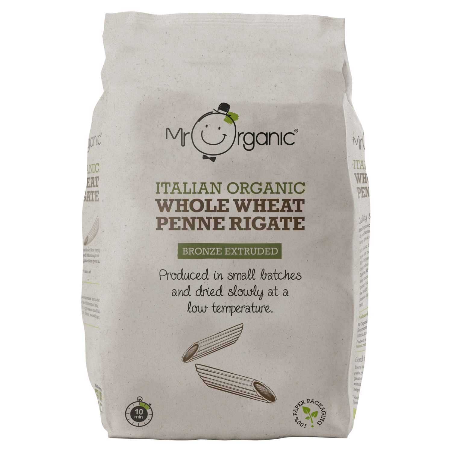 Mr Organic Italian Organic Whole Wheat Penne Rigate 500g - UK Food & Drink - 5060178071023