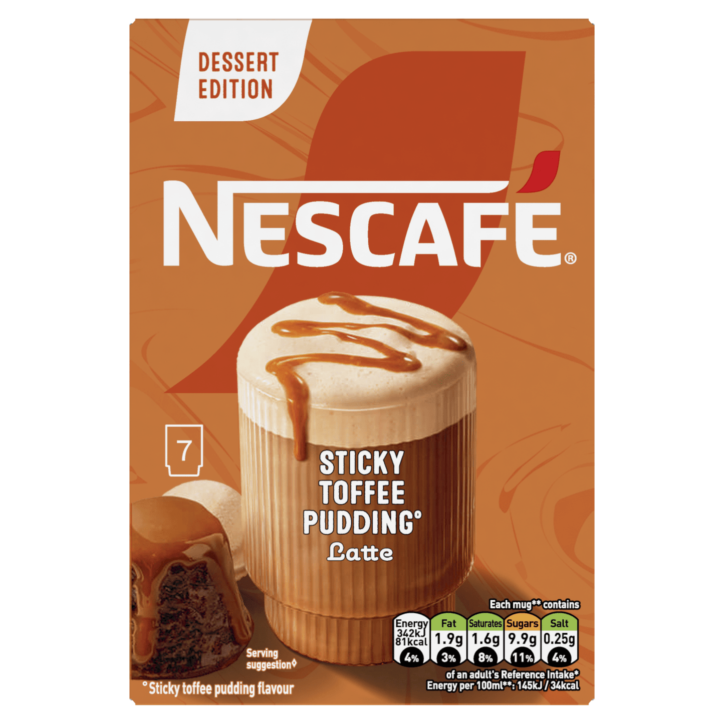 Nescafé Dessert Edition Sticky Toffee Pudding Latte 7 x 20g (140g) - UK Food & Drink - 8445290771414