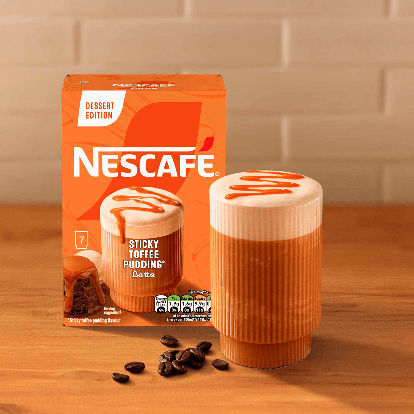 Nescafé Dessert Edition Sticky Toffee Pudding Latte 7 x 20g (140g) - UK Food & Drink - 8445290771414