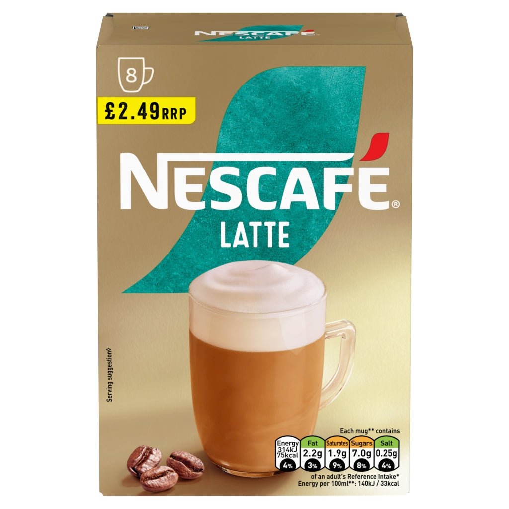 Nescafé Latte 8 x 18g (144g) - UK Food & Drink - 8445291271470