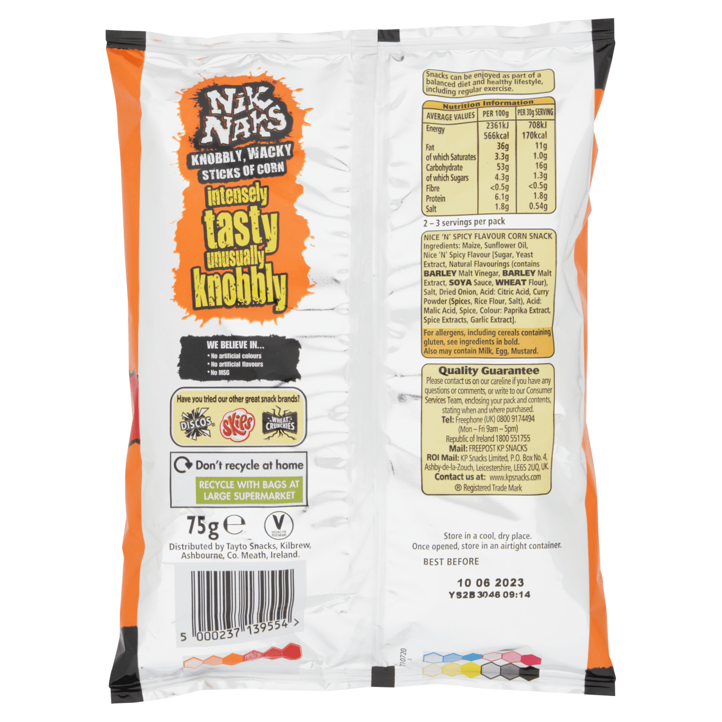 Nik Naks Nice 'N' Spicy Flavour 75g - UK Food & Drink - 5000237139554