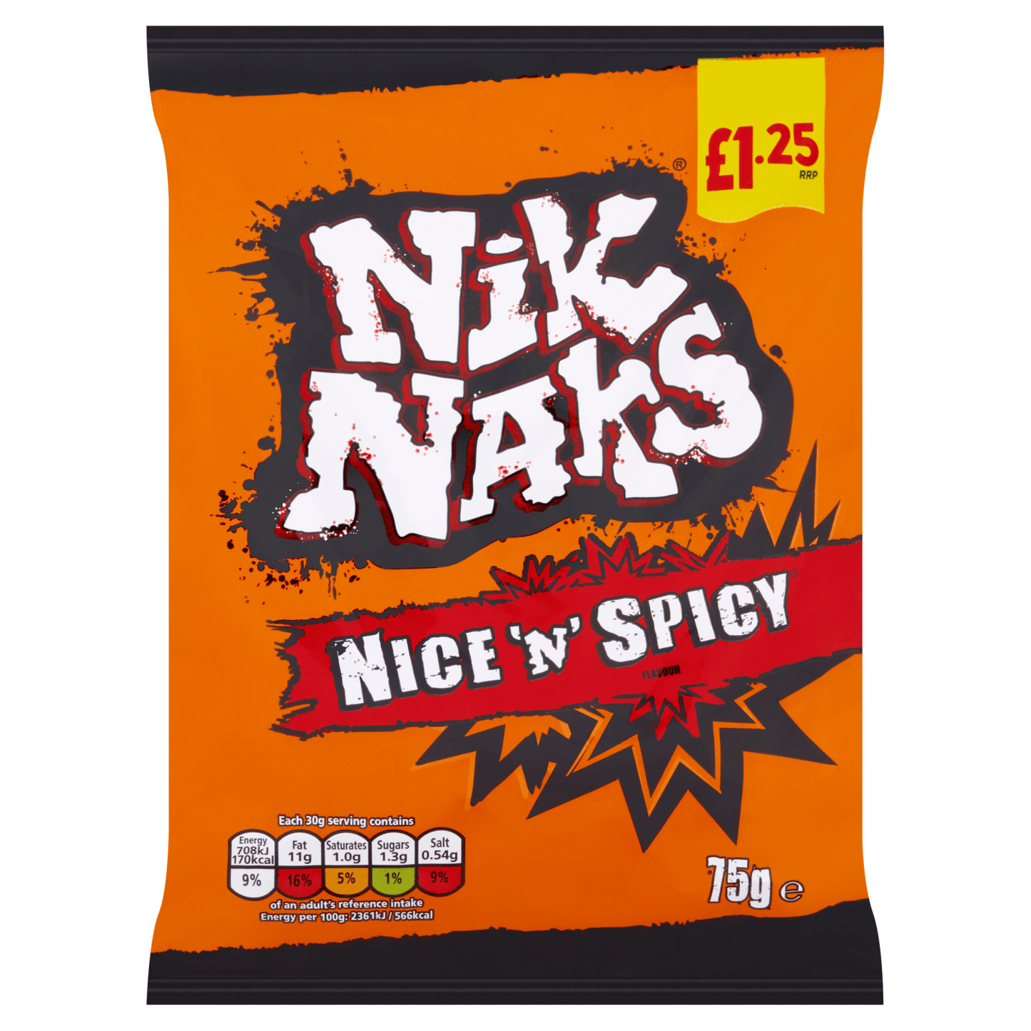 Nik Naks Nice 'N' Spicy Flavour 75g - UK Food & Drink - 5000237139554