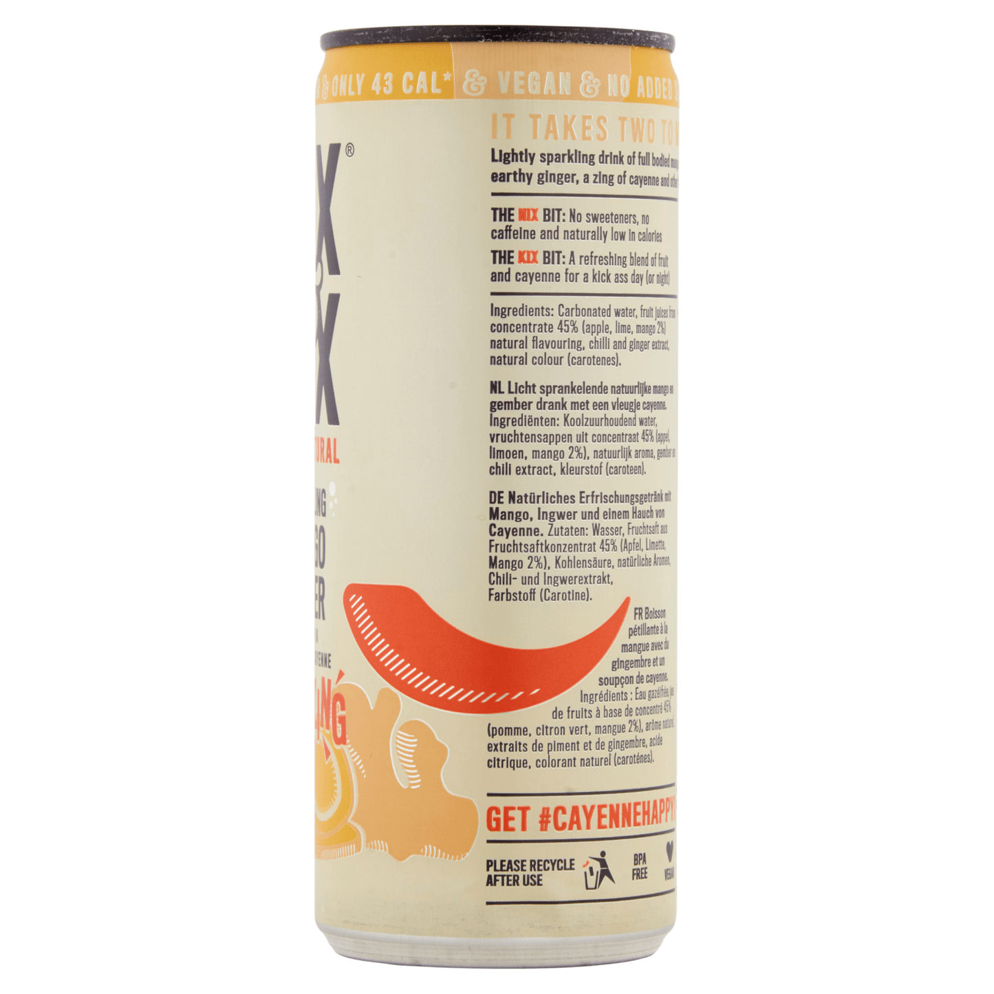Nix&Kix Sparkling Mango Ginger 250ml - UK Food & Drink - 5060433990250