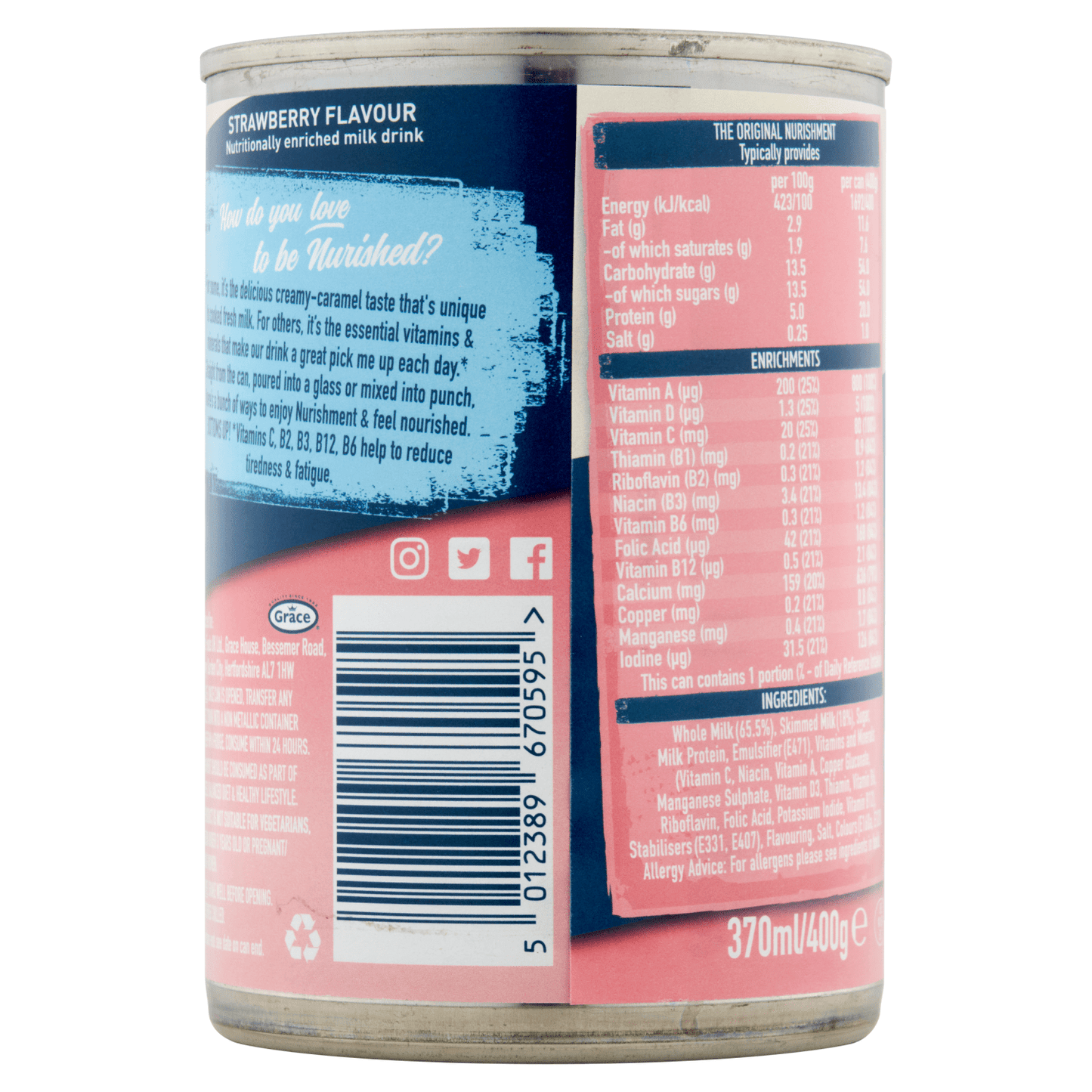 Nurishment The Original Strawberry Flavour 400g - UK Food & Drink - 5012389670595